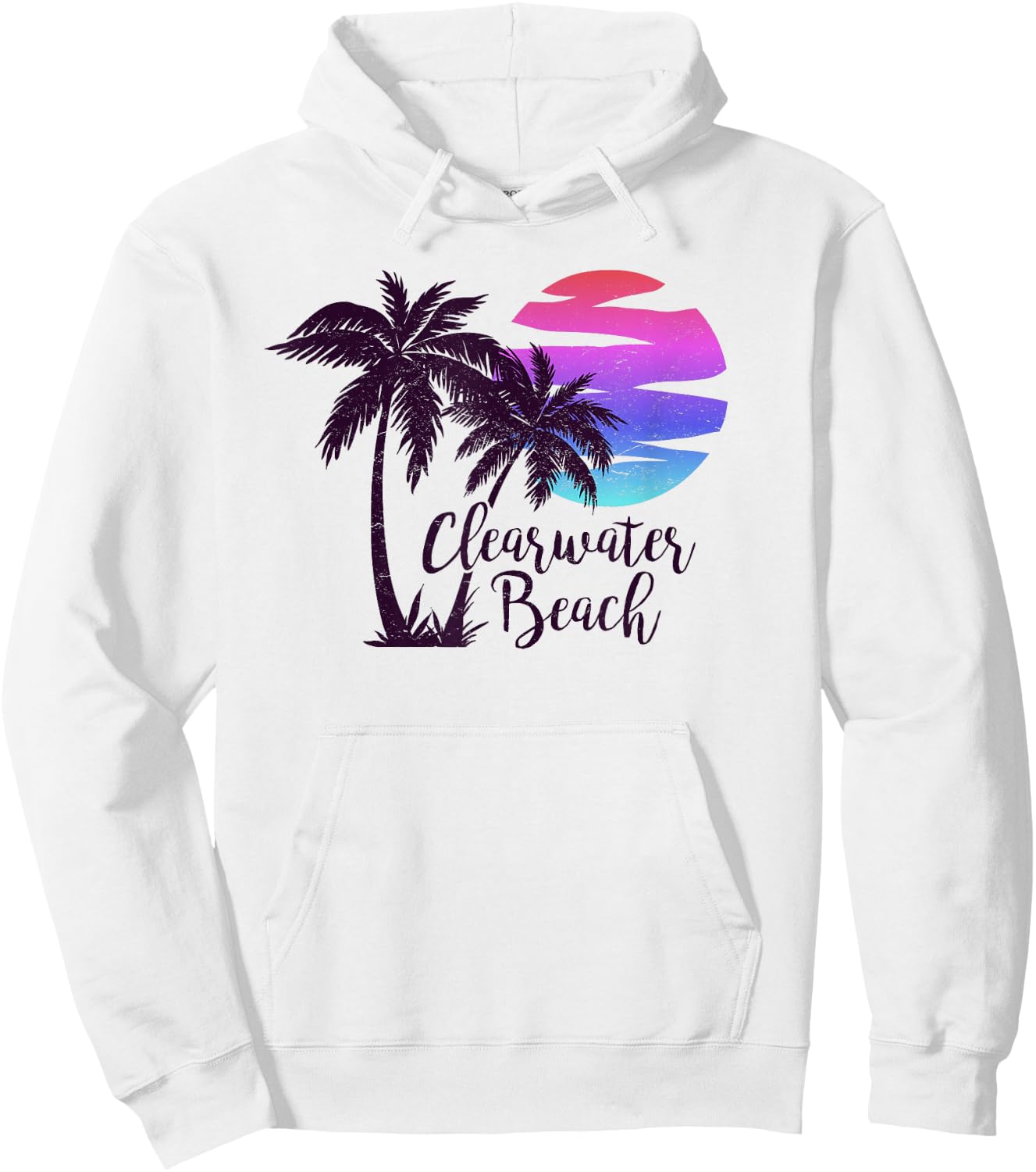 CLEARWATER BEACH Trip Vacation Spring Break Sunset Graphic Men Women Girls Kids Hoodie - Hoodie | White