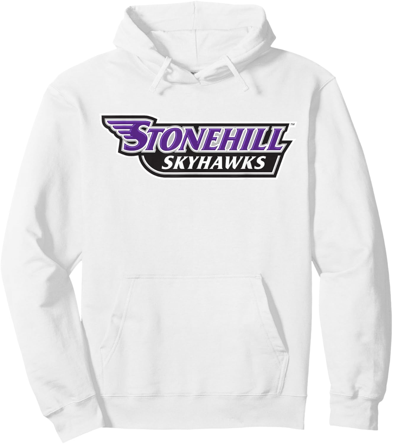 Stonehill College Skyhawks Text Logo Hoodie - Hoodie | White