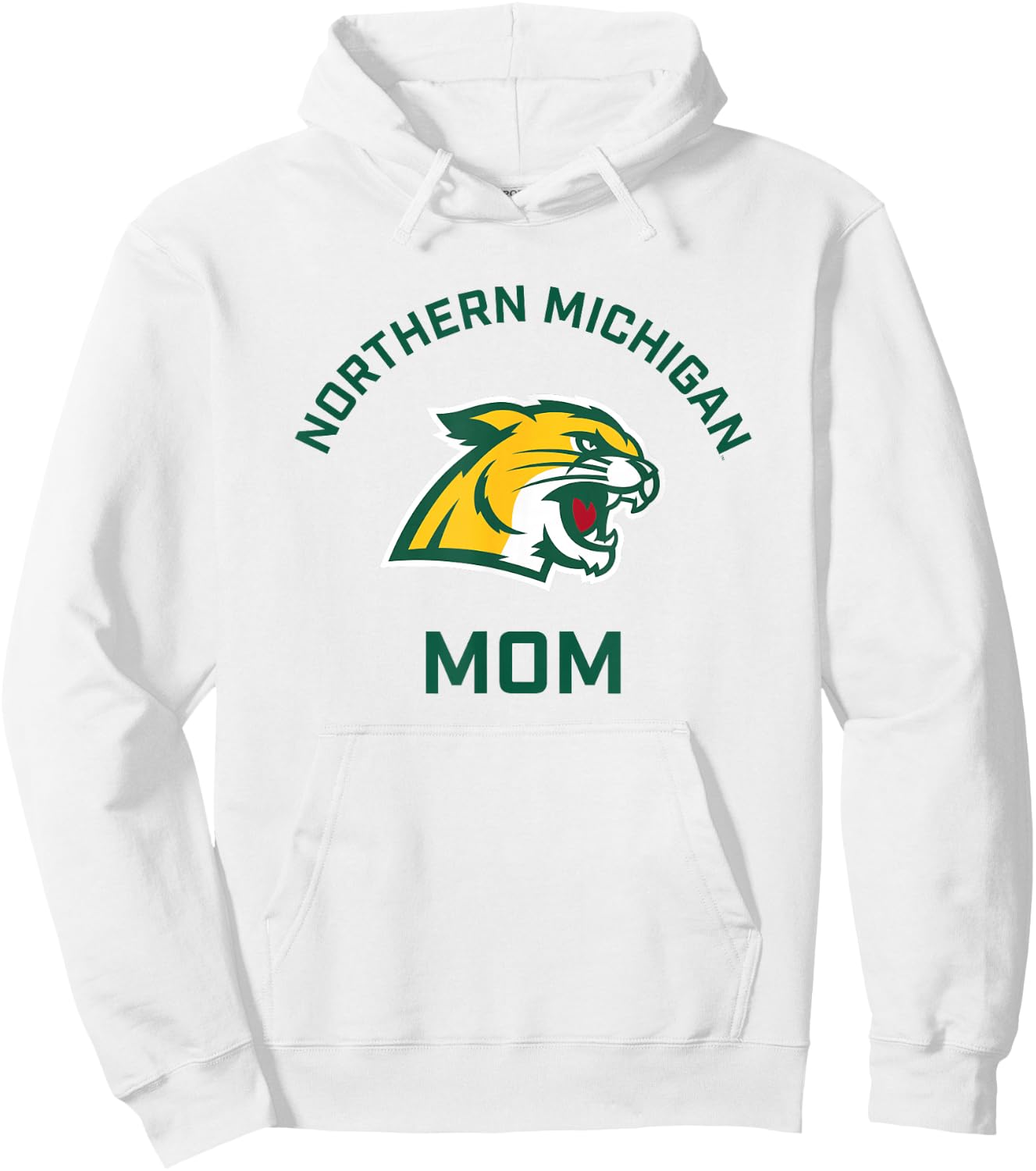 Northern Michigan University NMU Wildcats Arched Mom Hoodie - Hoodie | White