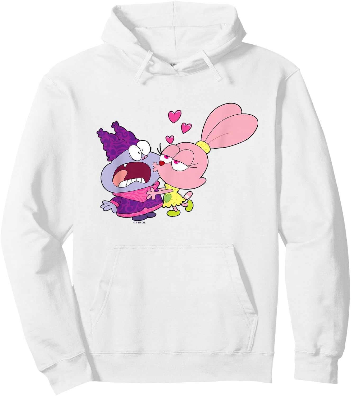Chowder Valentine's Day Panini Kissing A Terrified Chowder Hoodie - Hoodie | White