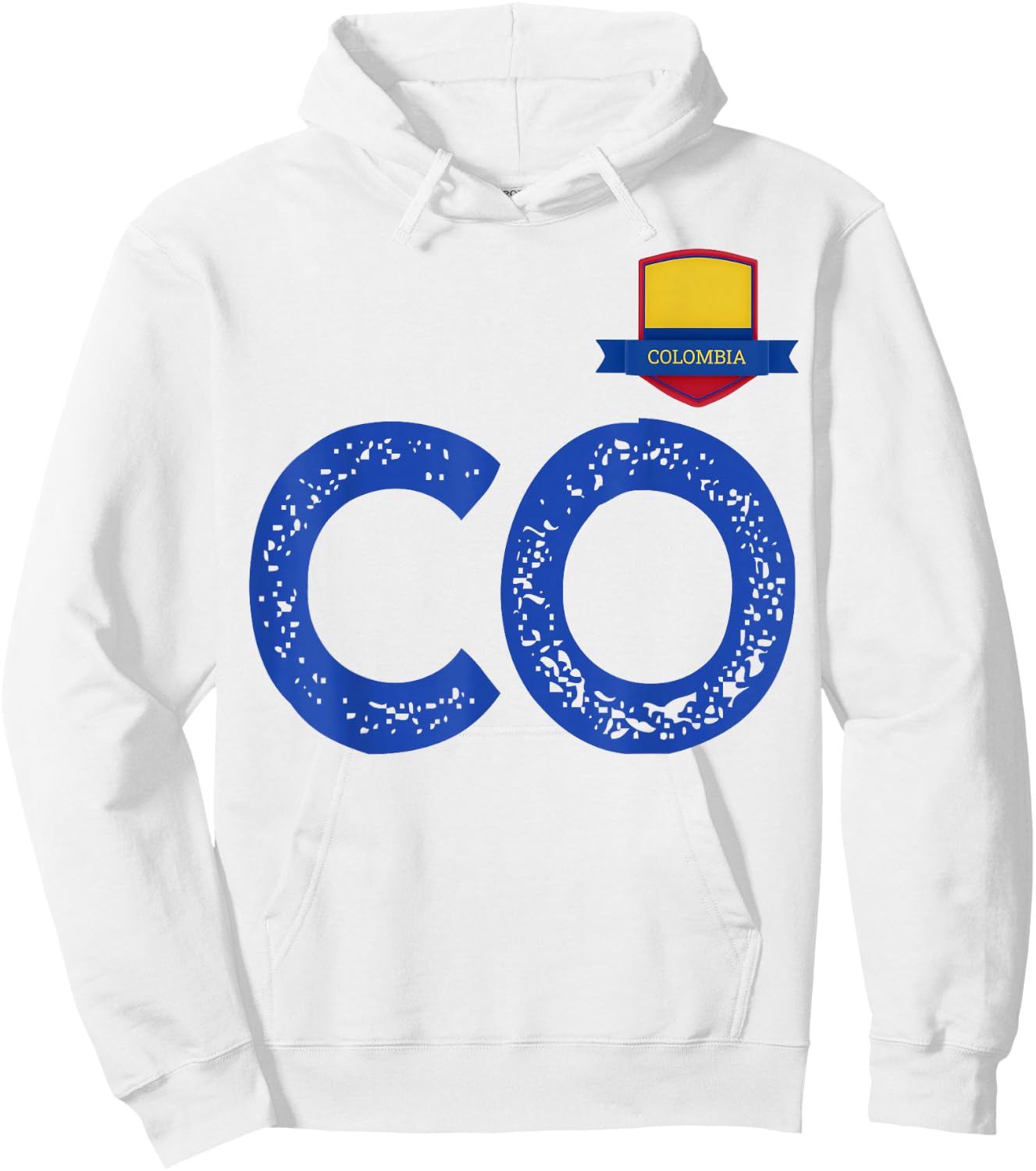 Colombia Human-Flag Letter C and O Colombian Hoodie - Hoodie | White
