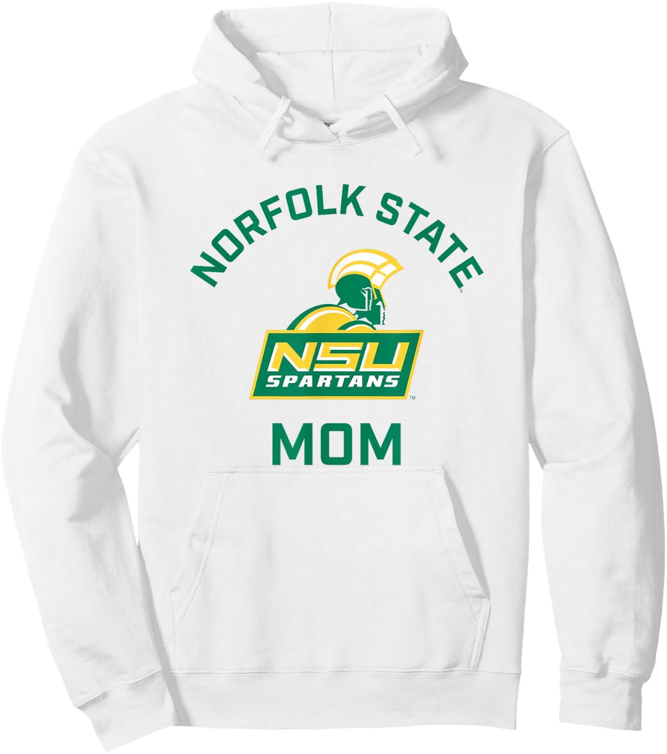 Norfolk State University Spartans Arched Mom Hoodie - Hoodie | White
