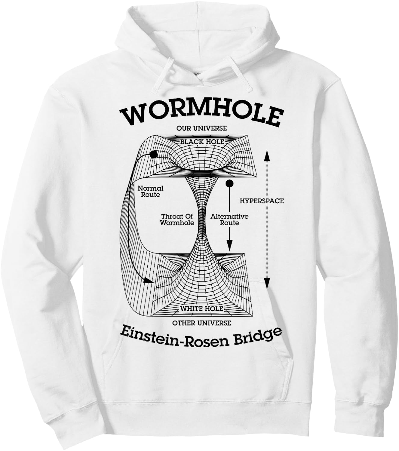 Wormhole Einstein-Rosen Bridge Black Hole Hyperspace Physics Hoodie - Hoodie | White