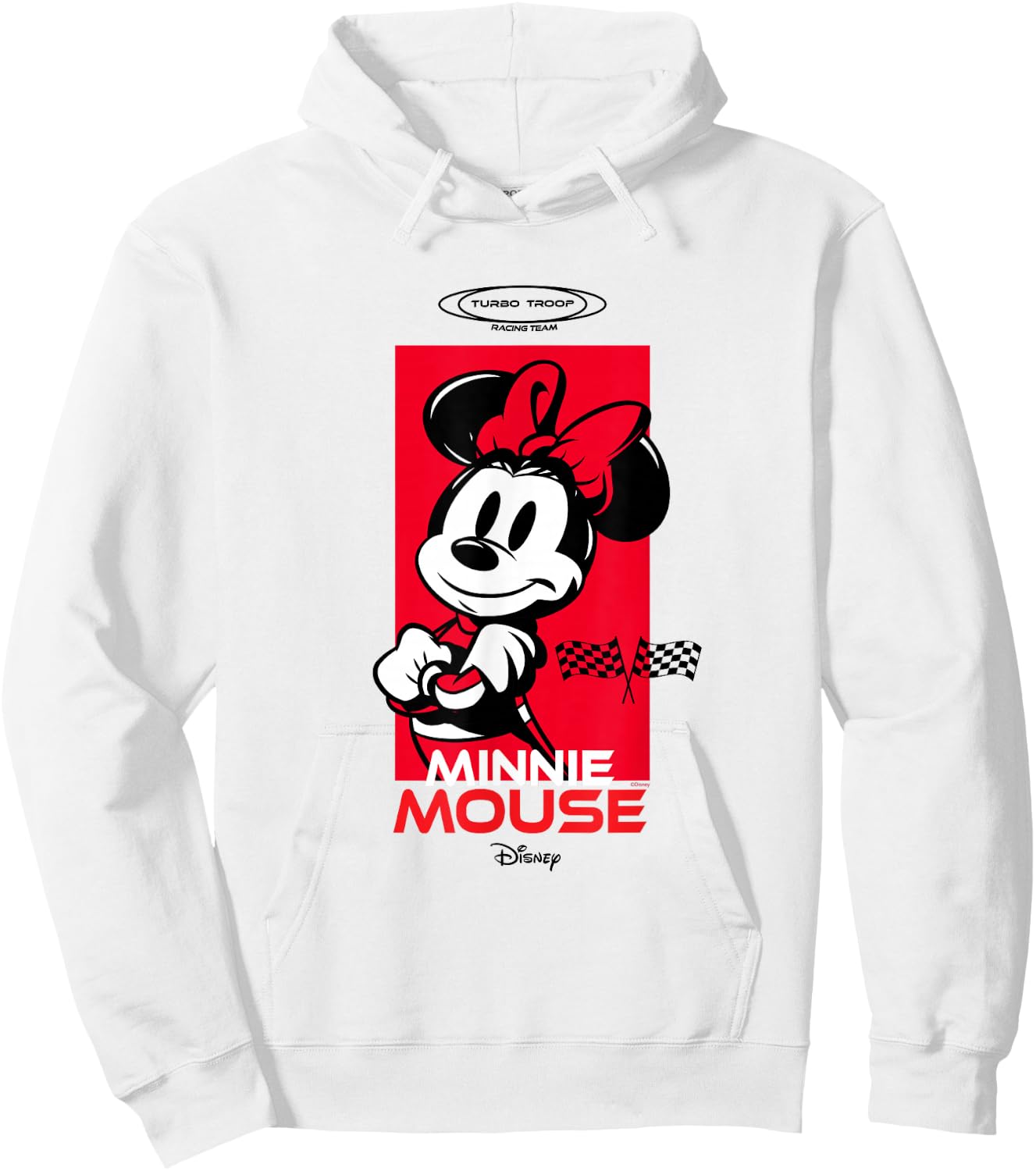 Disney Mickey and Friends Minnie Mouse Checkered Style Hoodie - Hoodie | White