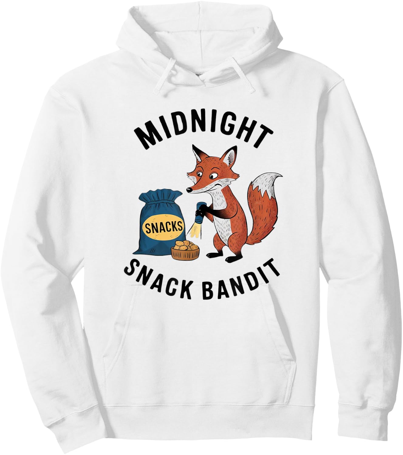 Midnight Snacks Bandit Funny Food Lover Snack Time Product Hoodie - Hoodie | White
