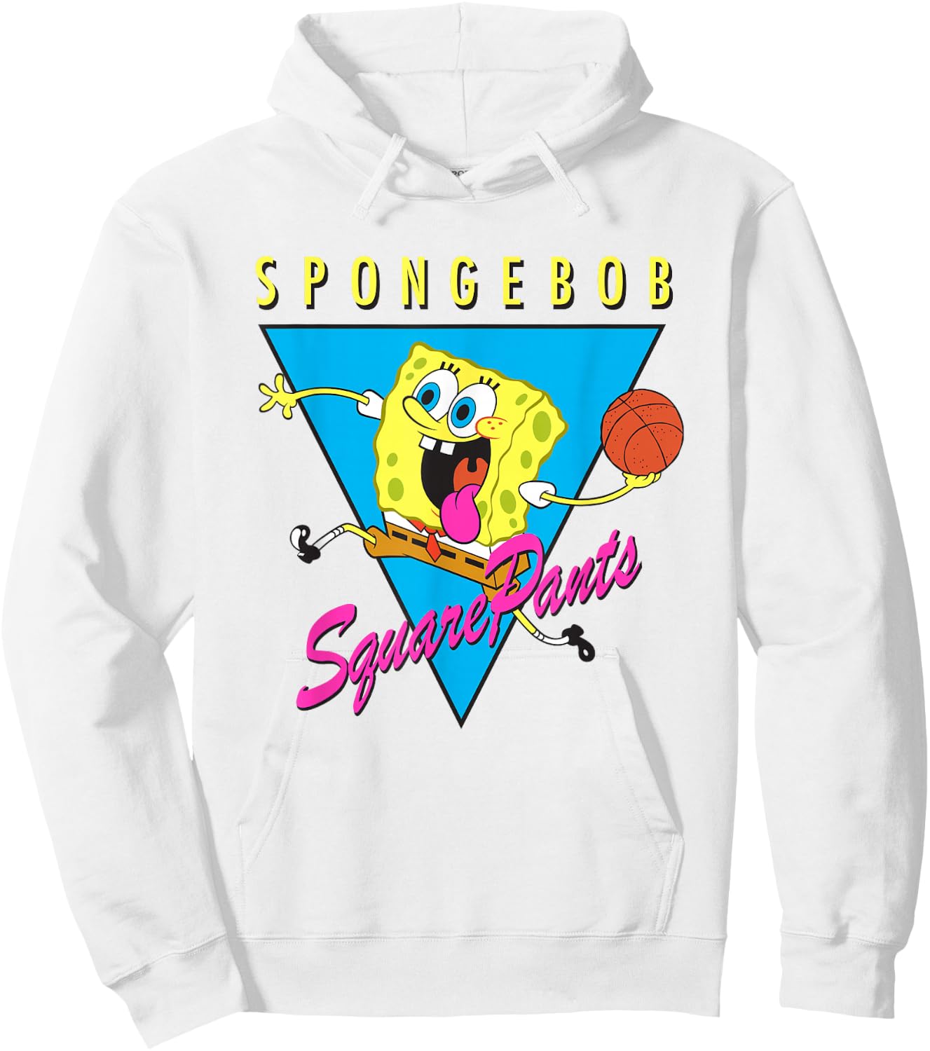 SpongeBob SquarePants Playing Basketball Retro Shot Hoodie - Hoodie | White