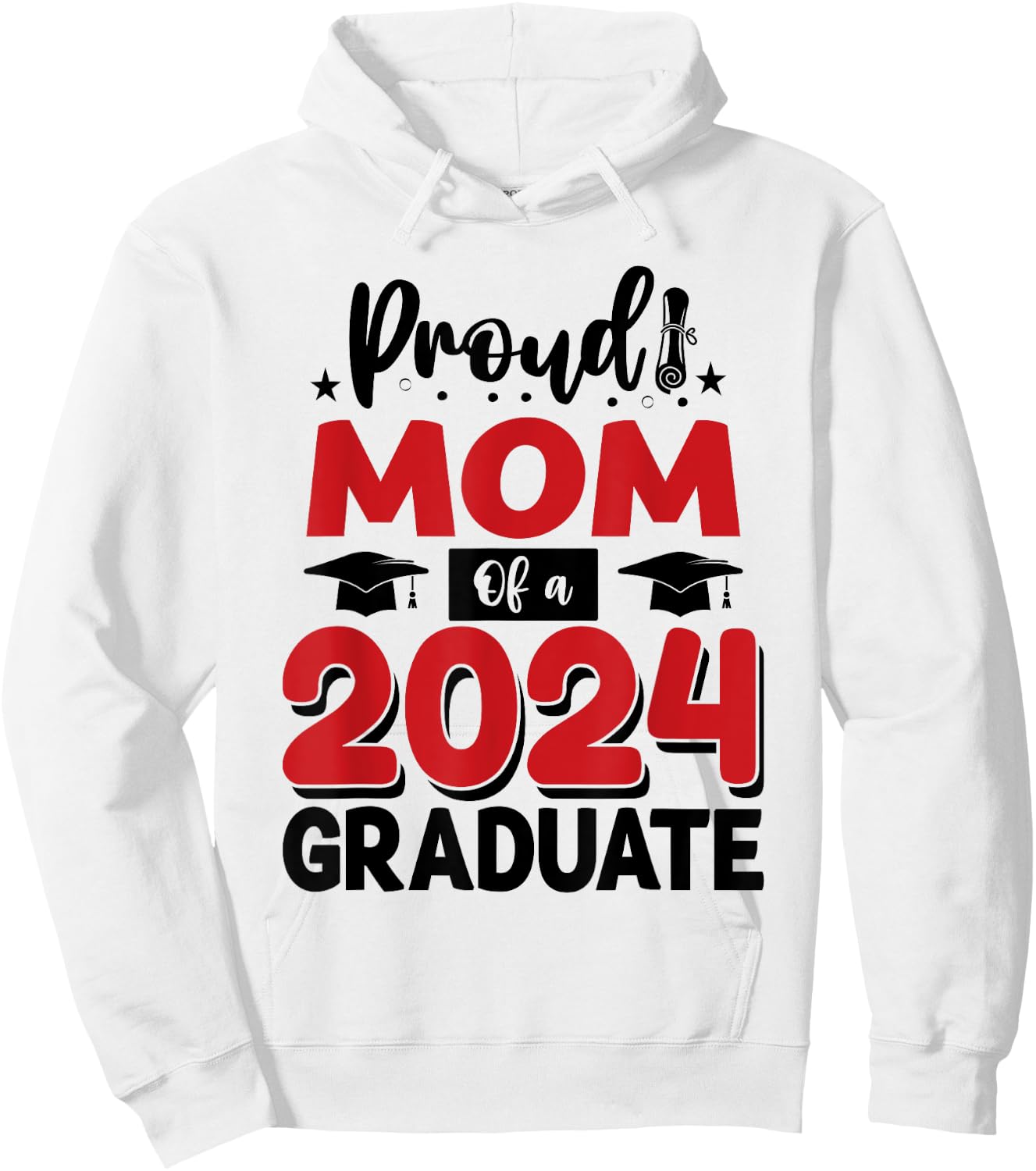 Proud Mom Of A Class Of 2024 Graduate Senior Graduation Hoodie - Hoodie | White