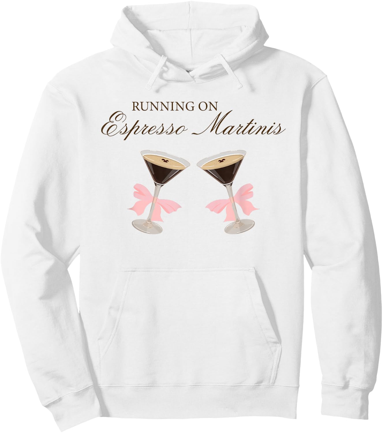 Running on Espresso Martinis Funny Cocktail Lover Saying Hoodie - Hoodie | White