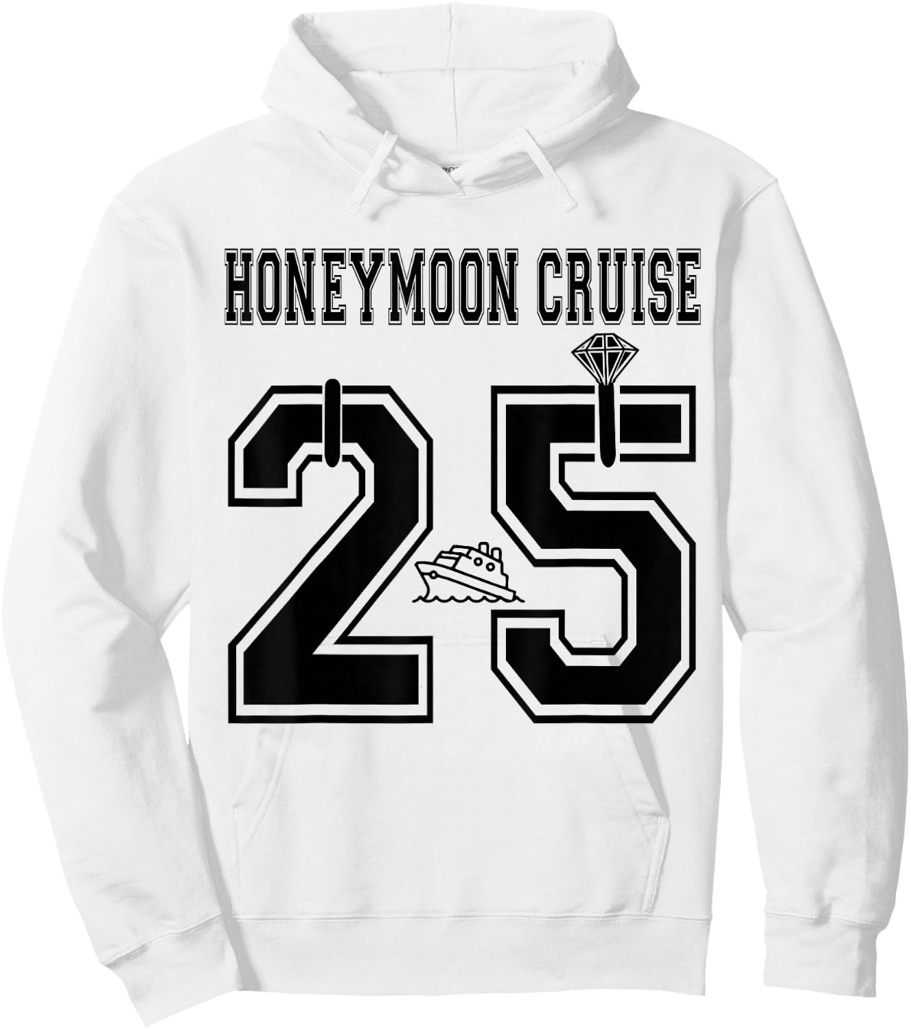 2025 Just Married Honeymoon Cruise Newlyweds Wife Husband Hoodie - Hoodie | White