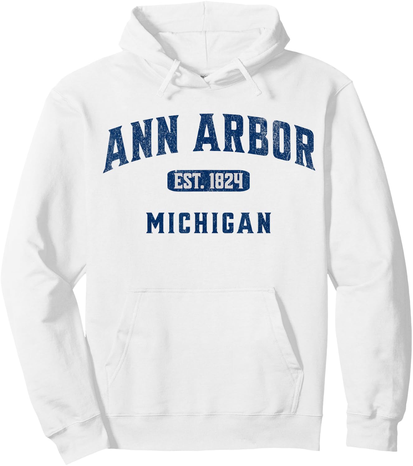USA City Visit Ann Arbor Michigan Vintage Athletic Souvenir Hoodie - Hoodie | White