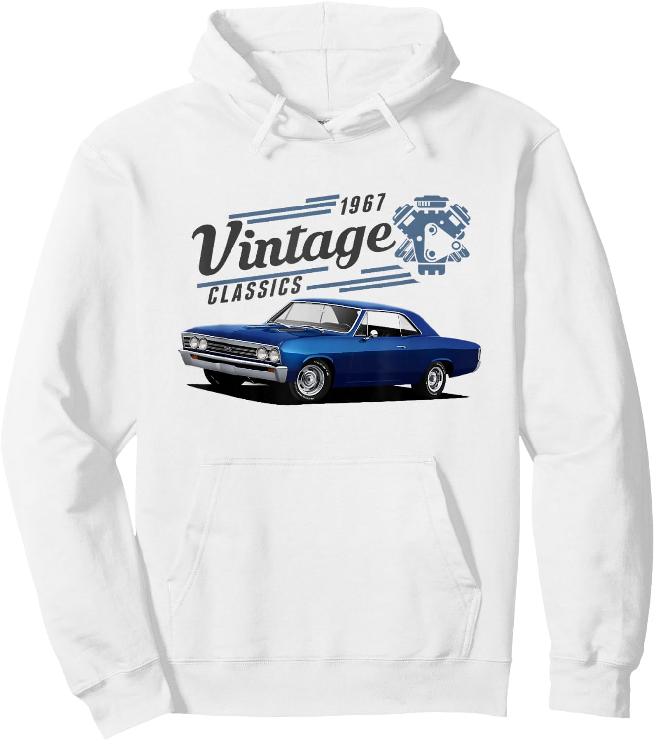 1967 67 Chevelle SS Trending Chevys Vintage Muscle Car Hoodie - Hoodie | White