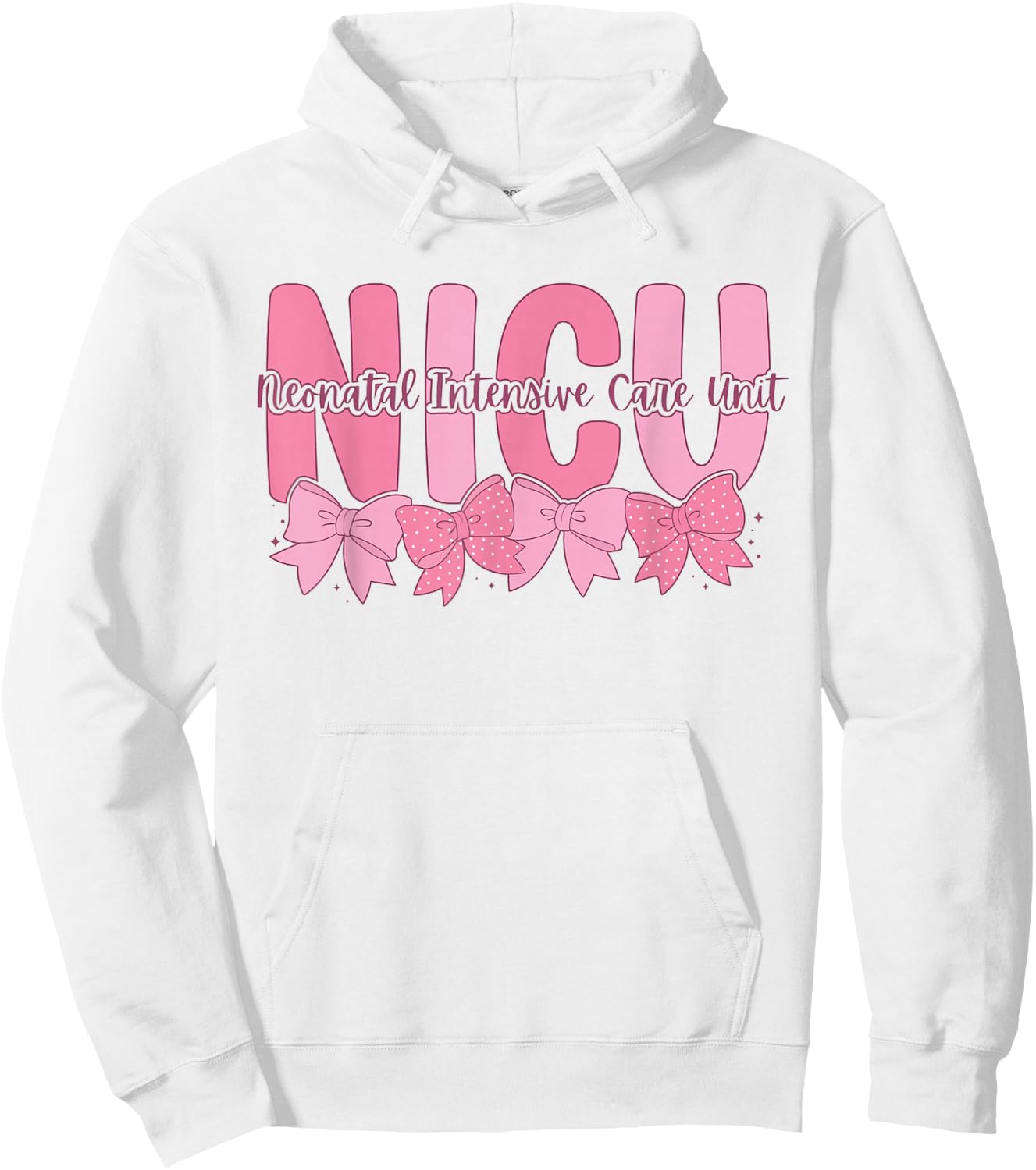 Coquette NICU Nurse Pink Bow Neonatal Intensive Care Unit Hoodie - Hoodie | White