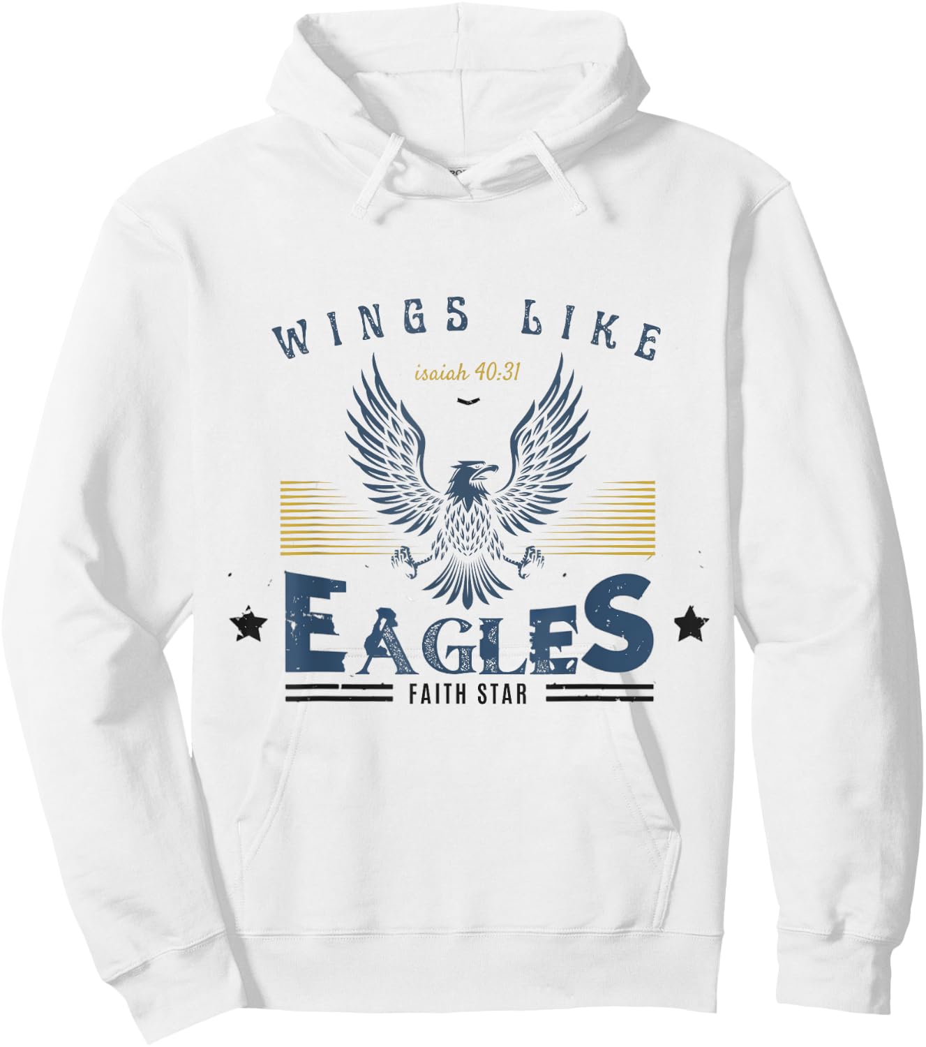 Faith Star - "Wings Like Eagles " vintage Hoodie - Hoodie | White