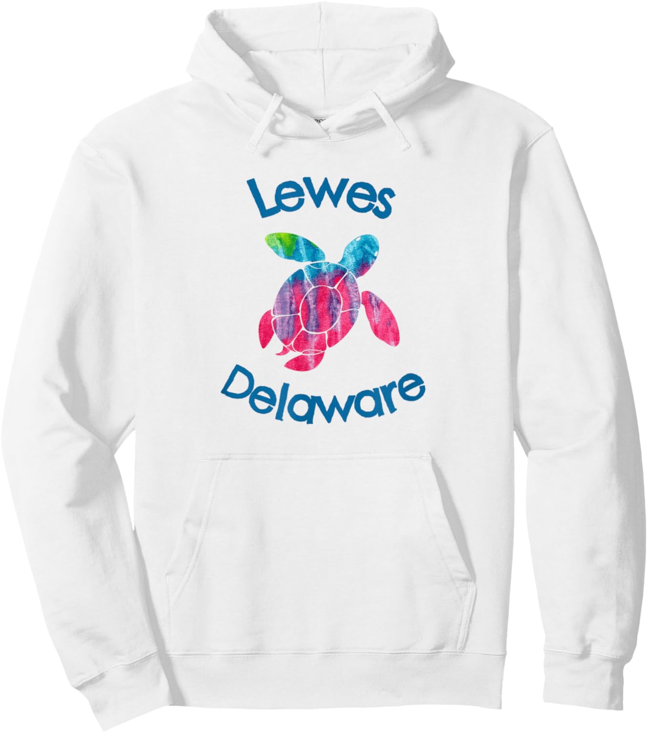 Lewes Delaware Beach Rustic Watercolor Loggerhead Turtle Hoodie - Hoodie | White