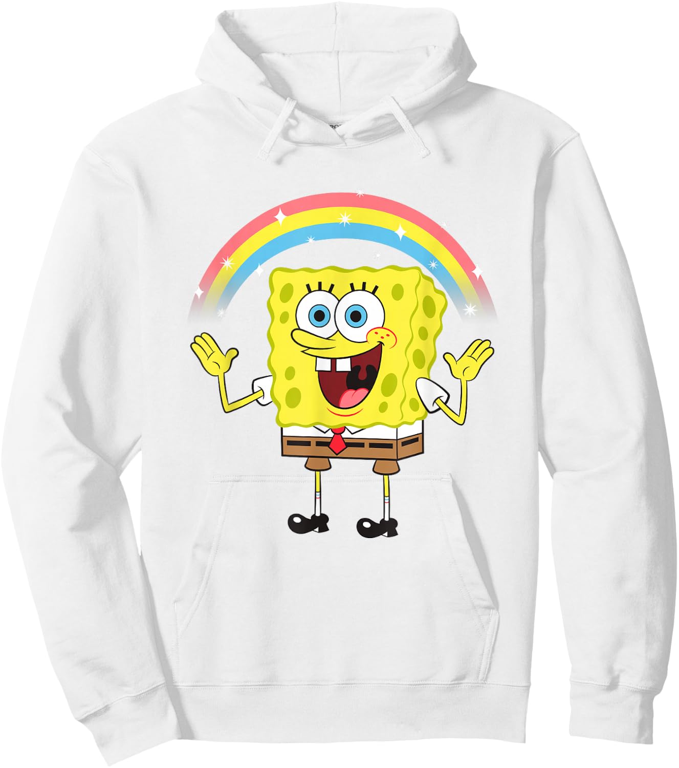 SpongeBob SquarePants Imagination Rainbow Happy Logo Hoodie - Hoodie | White