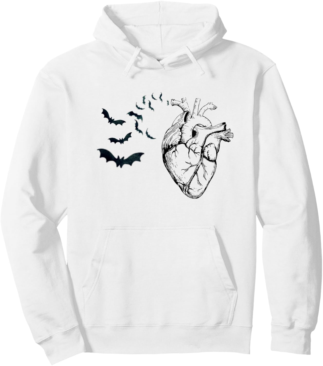 Cool Anatomical Heart With Bats Halloween Cardiac Anatomy Hoodie - Hoodie | White