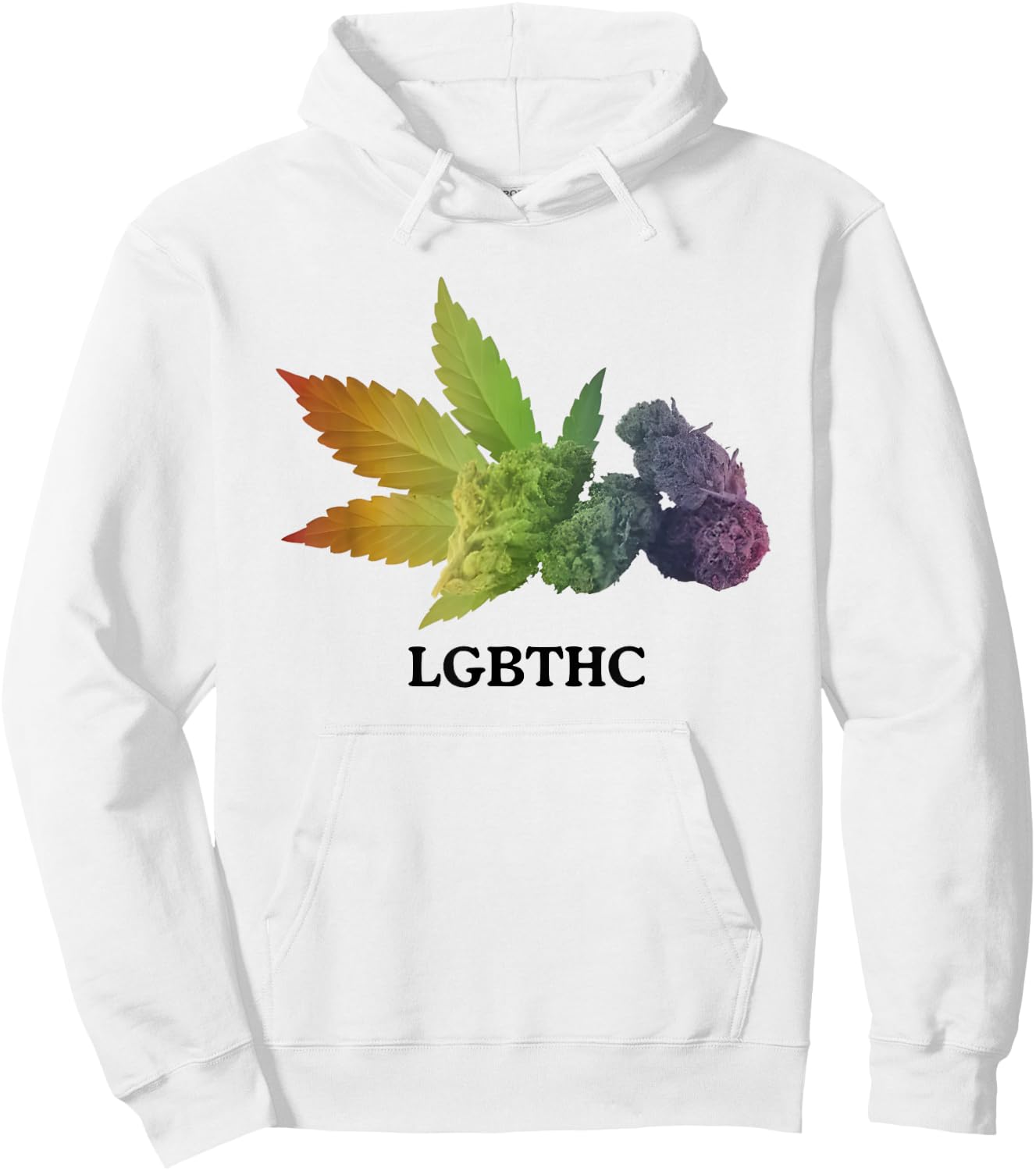 LGBTTHC Weed Leaf Pride Funny LGBTQ Hoodie - Hoodie | White