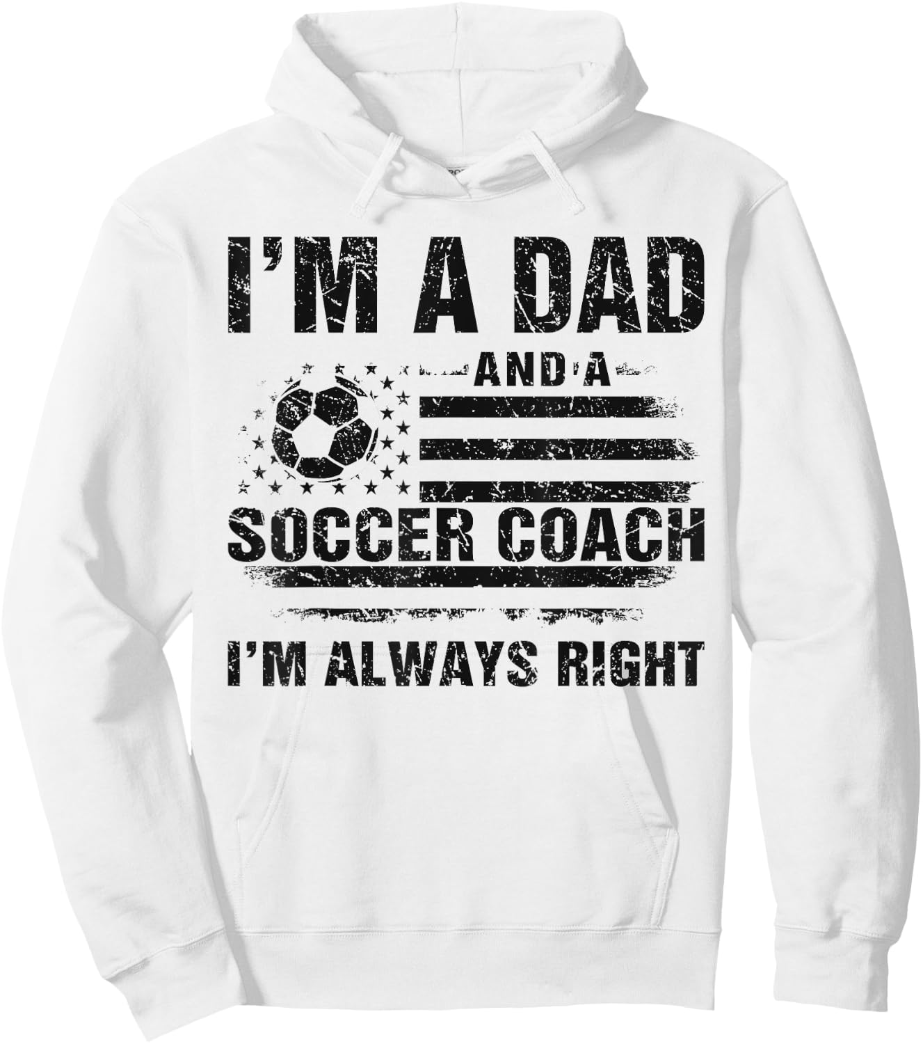 Dad Soccer Coach Funny Fathers Day Christmas Soccer Lover Da Hoodie - Hoodie | White
