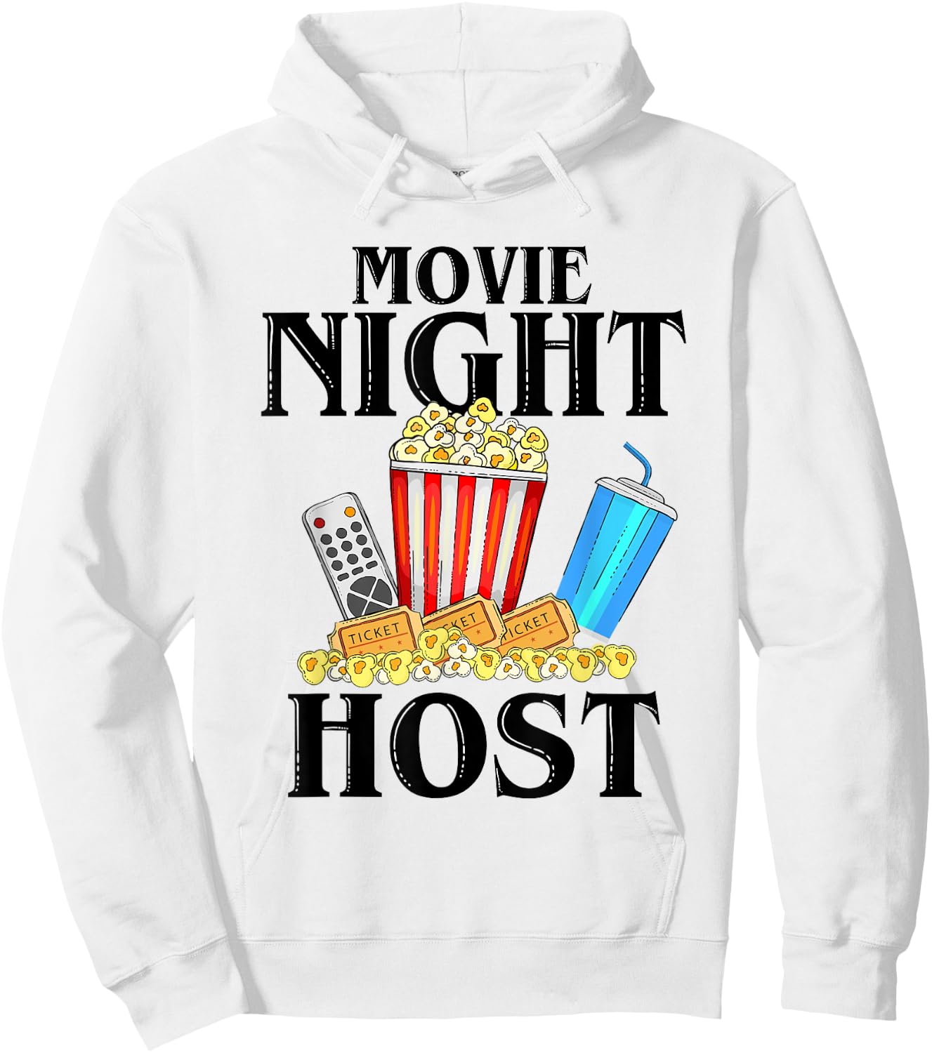 Movie Night Host Family Movie Night Popcorn Hoodie - Hoodie | White