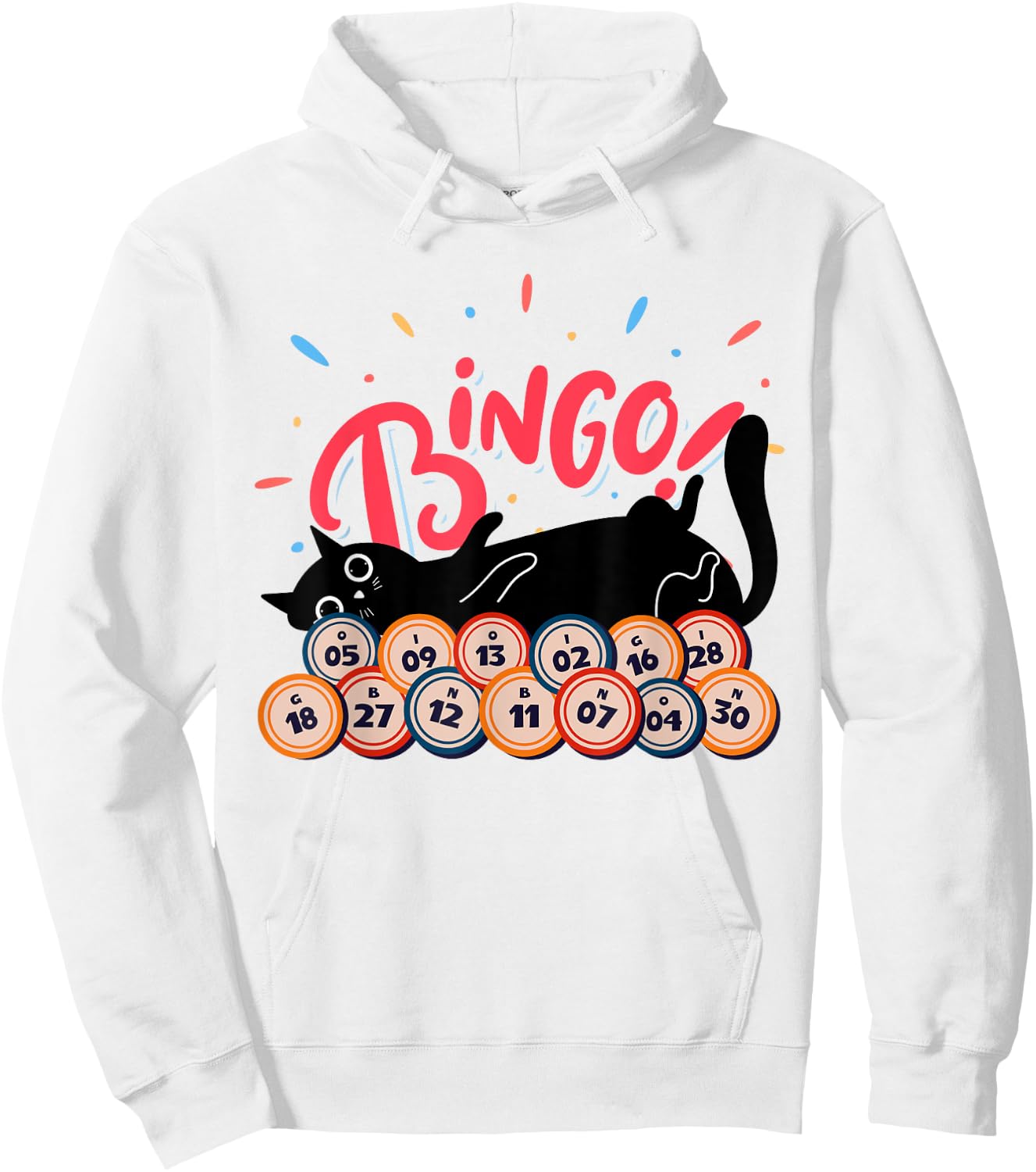 Bingo Balls and Cats - Bingo Player Gambling - Bingo Hoodie - Hoodie | White