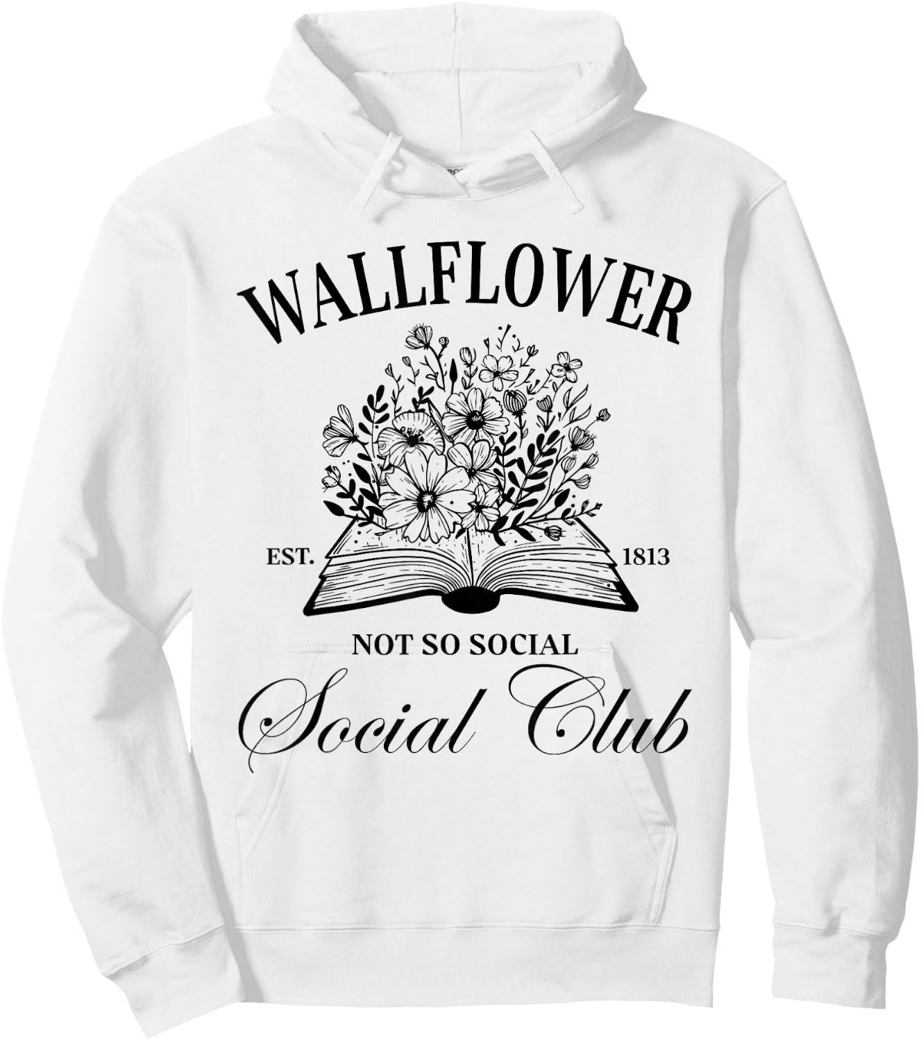 Wallflower Social Club, Wildflower Social Club, Book Lover Hoodie - Hoodie | White