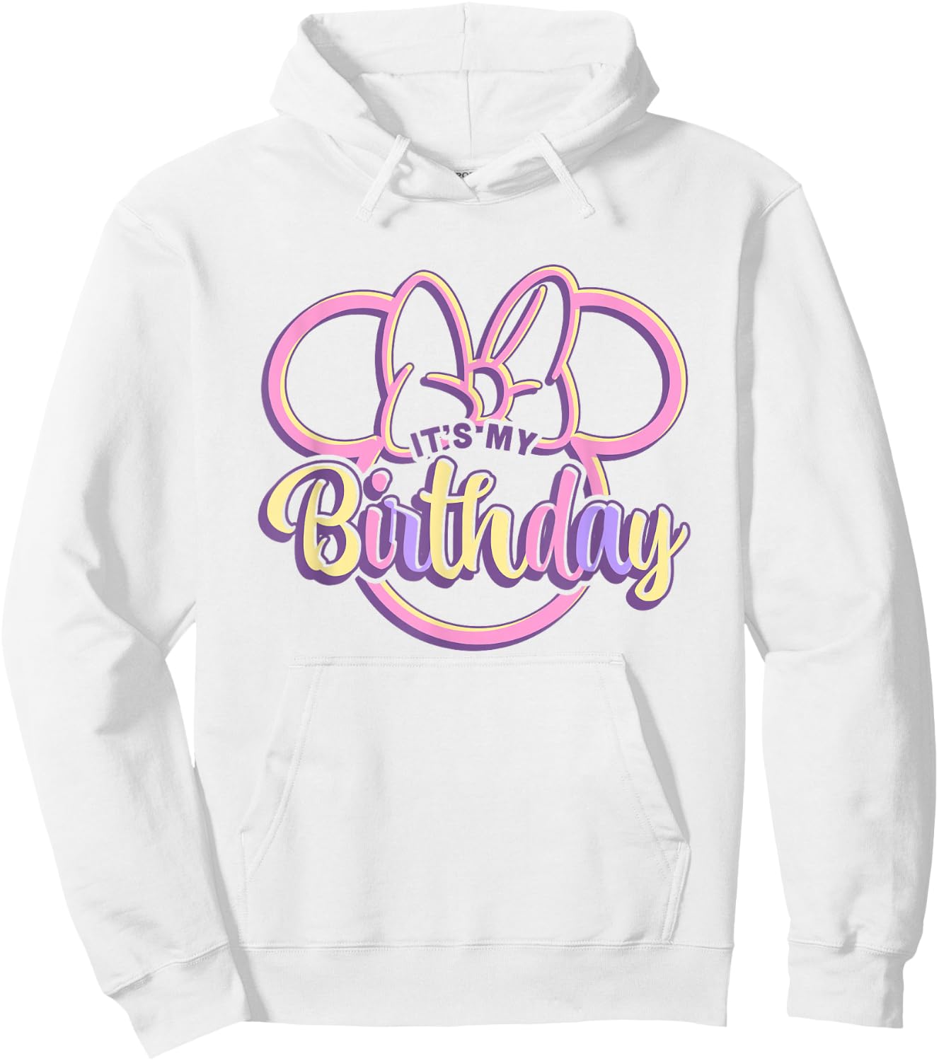 Disney Minnie Mouse It's My Birthday Retro Minnie Ears Logo Hoodie - Hoodie | White