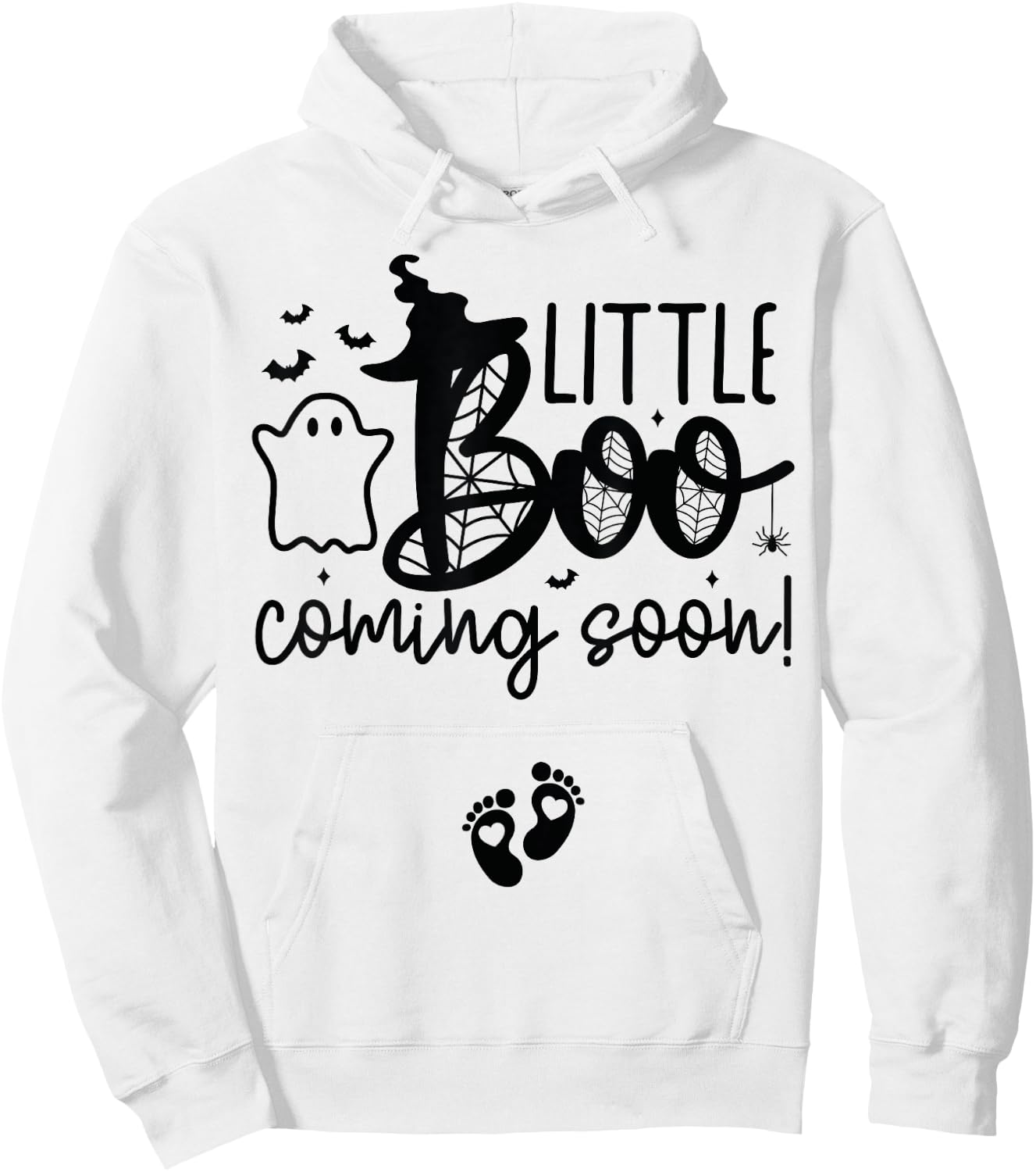 Halloween Pregnancy Announcement Little Boo Coming Soon Hoodie - Hoodie | White