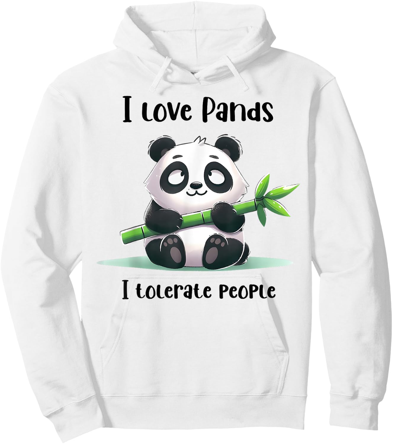 Funny Retro Sarcasm Quote I Love Pandas I Tolerate People Hoodie - Hoodie | White
