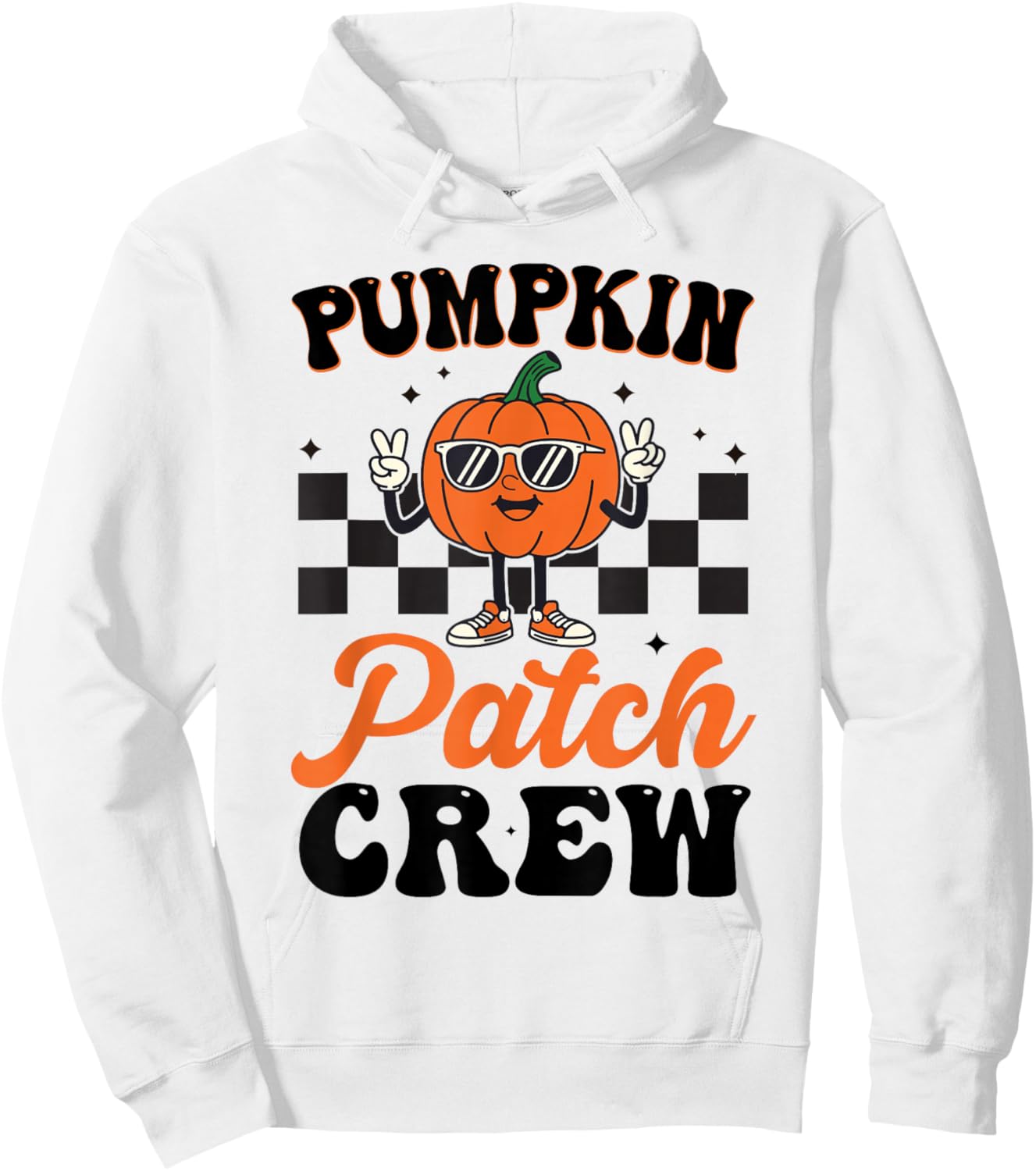 Pumpkin Patch Crew Matching Family Halloween Groovy Hoodie - Hoodie | White