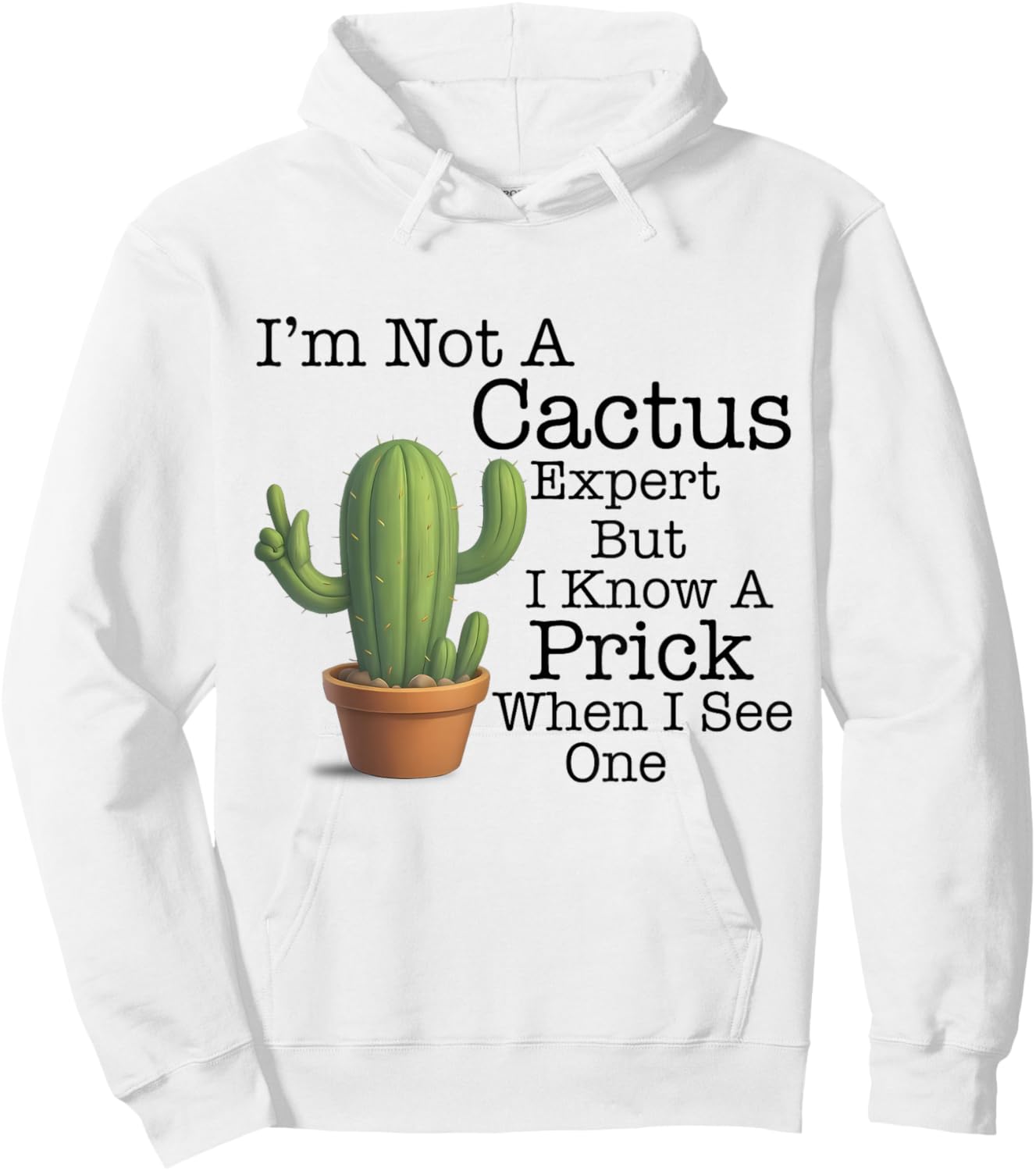 I'm Not A Cactus Expert But I Know A Prick When I See Cactus Hoodie - Hoodie | White