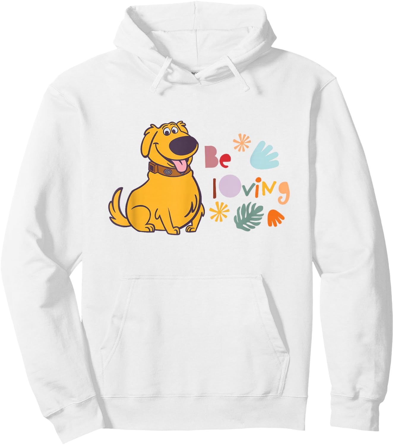 Disney Pixar Up Be Loving Cute Dug Colorful Big Chest Logo Hoodie - Hoodie | White
