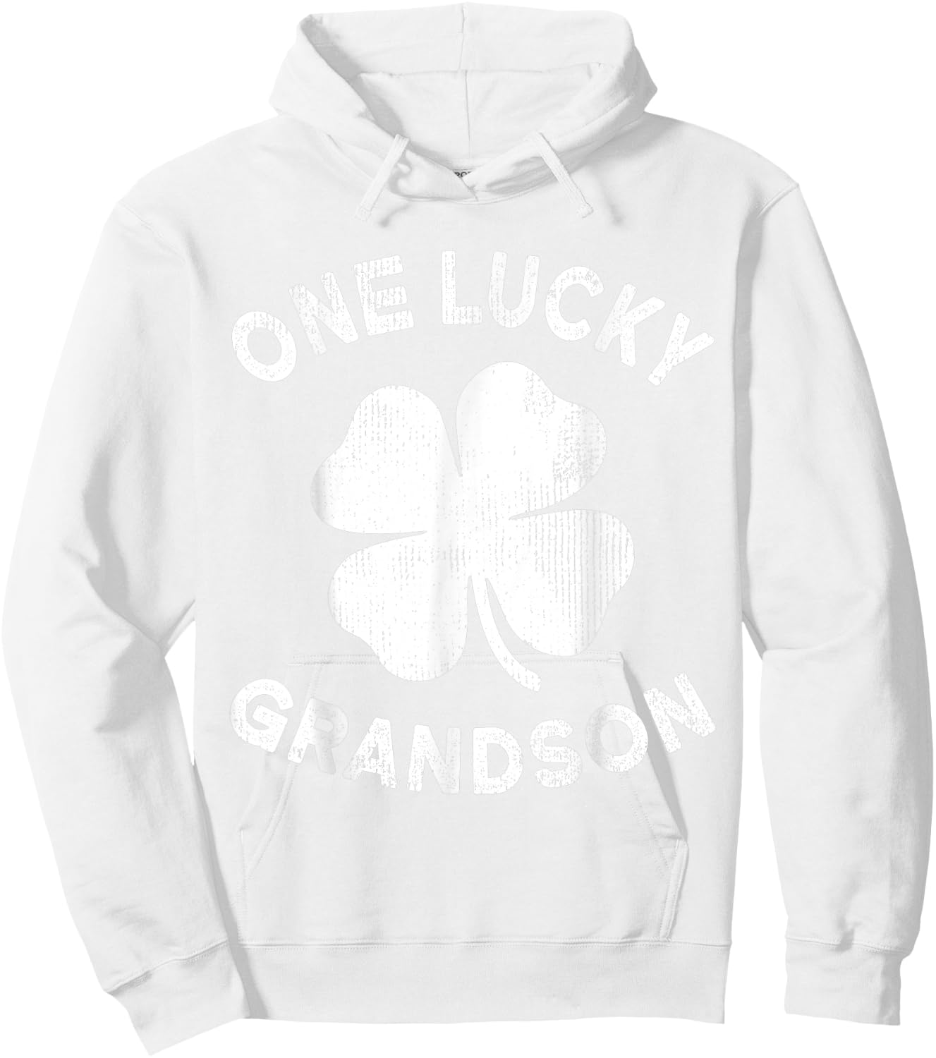 One Lucky Grandson St Patricks Day Green Shamrock Leaf Hoodie - Hoodie | White