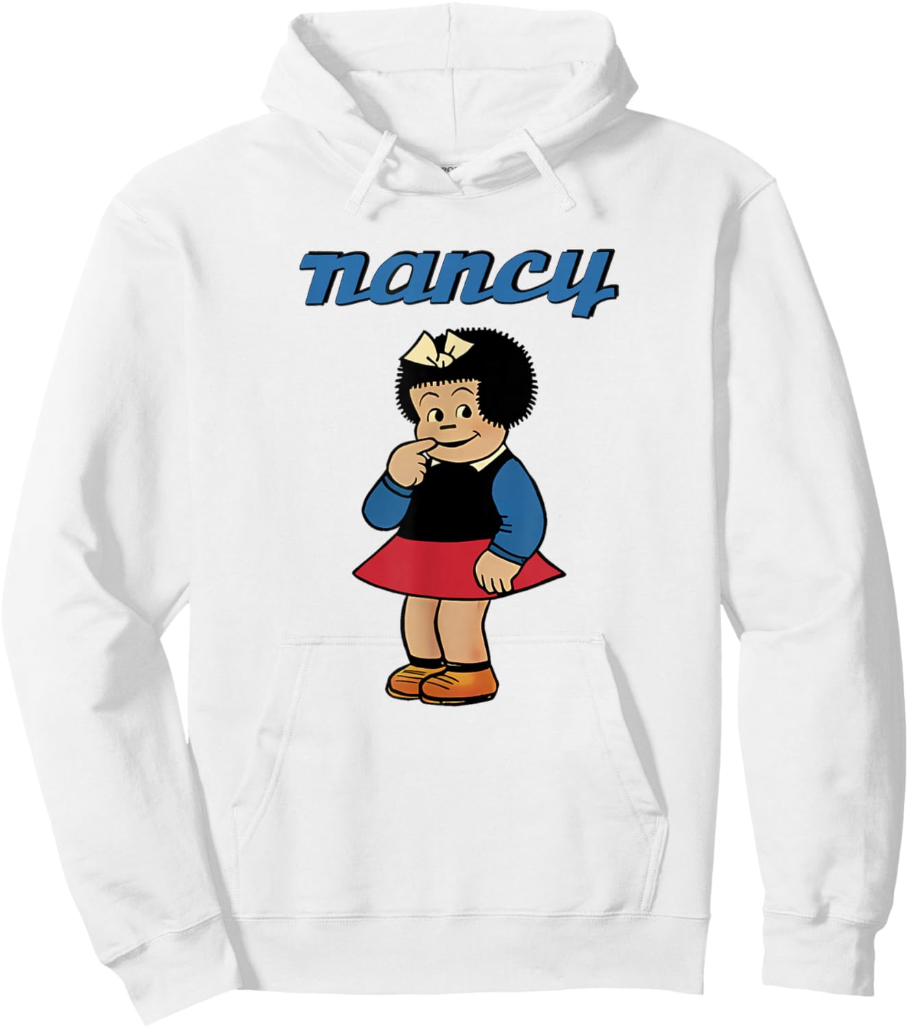 Nancy Comic Character Stands in Shy Pose Cute Trendy Hoodie - Hoodie | White