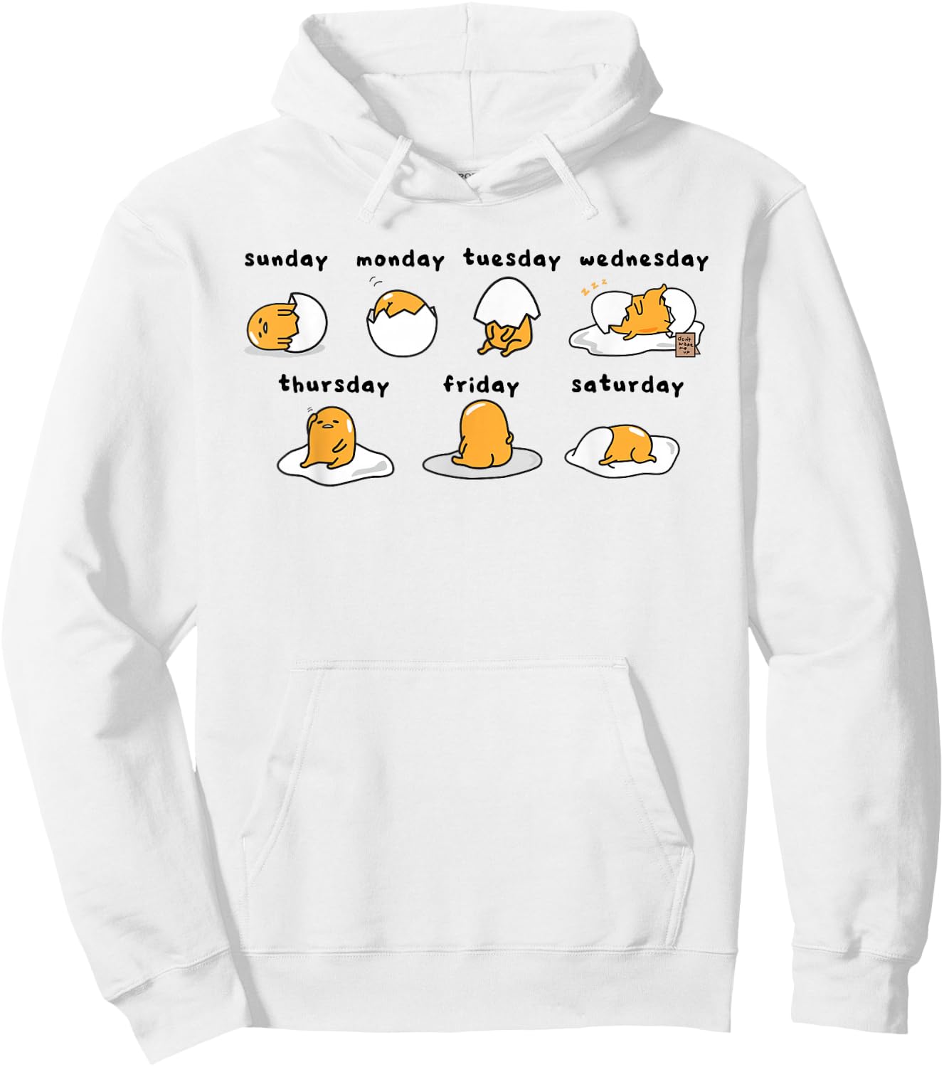 Gudetama Days of The Week Hoodie - Hoodie | White