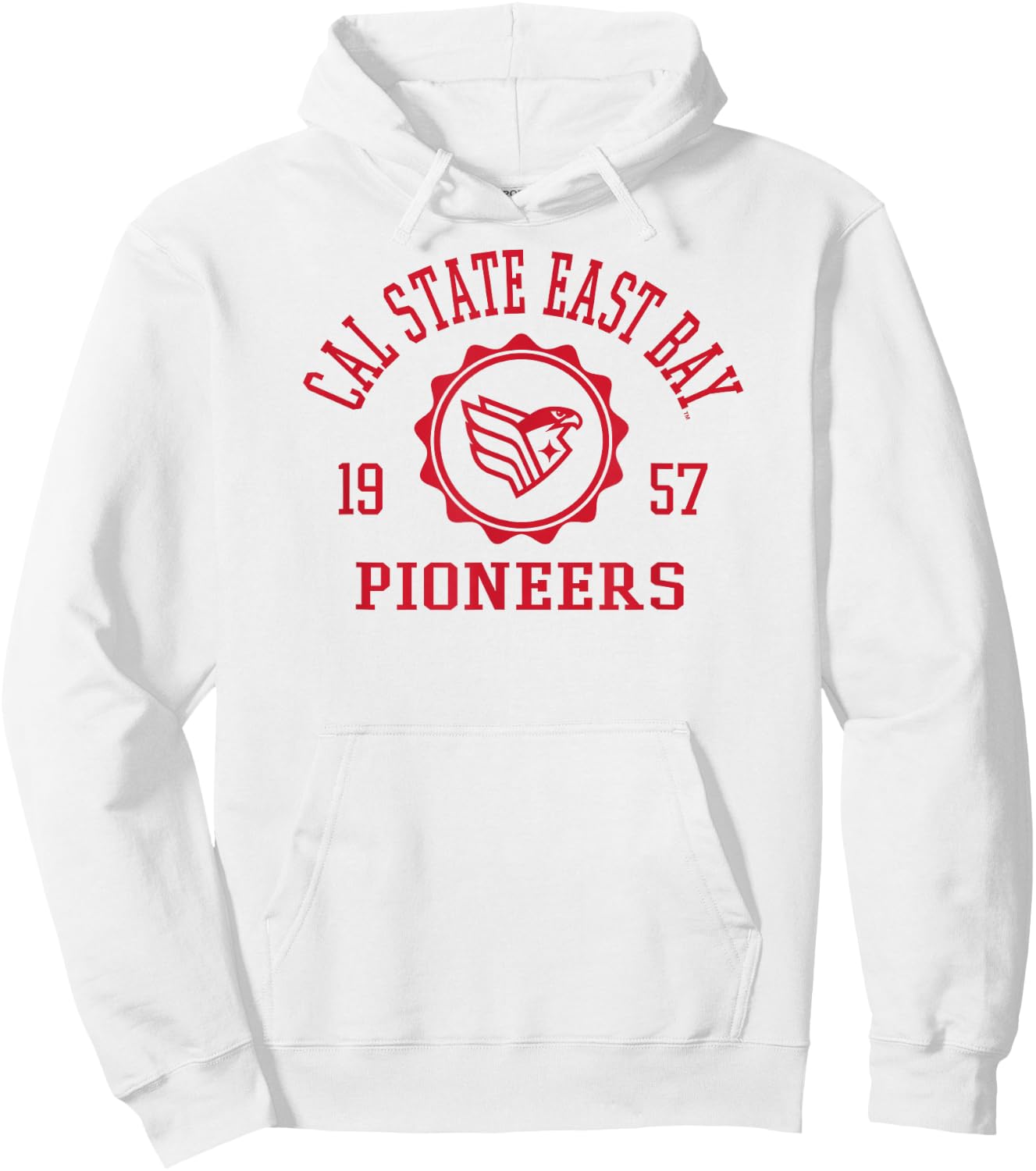 Cal State East Bay Pioneers Stamp Gray Officially Licensed Hoodie - Hoodie | White