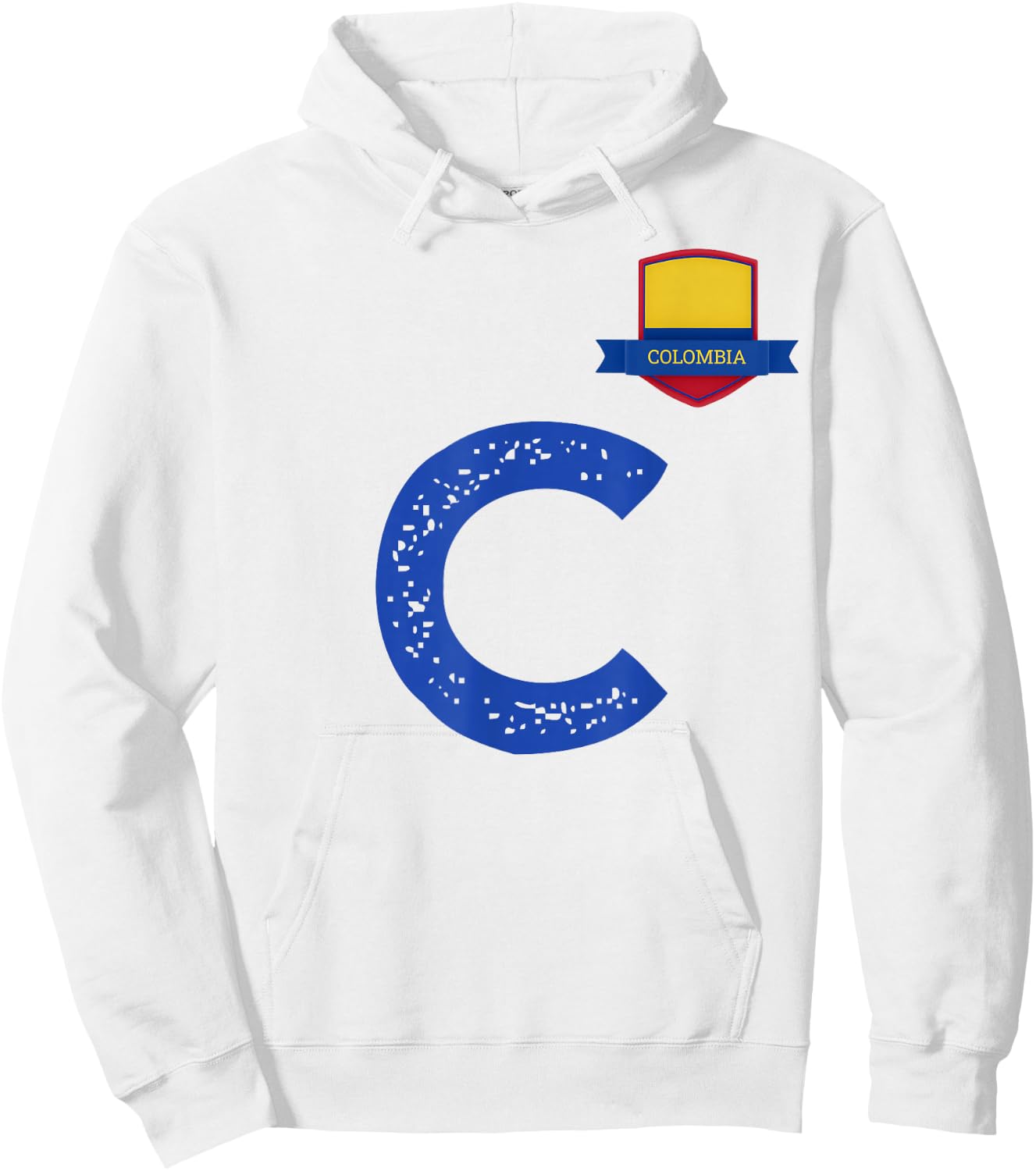 Colombia Human-Flag Letter C Colombian Hoodie - Hoodie | White