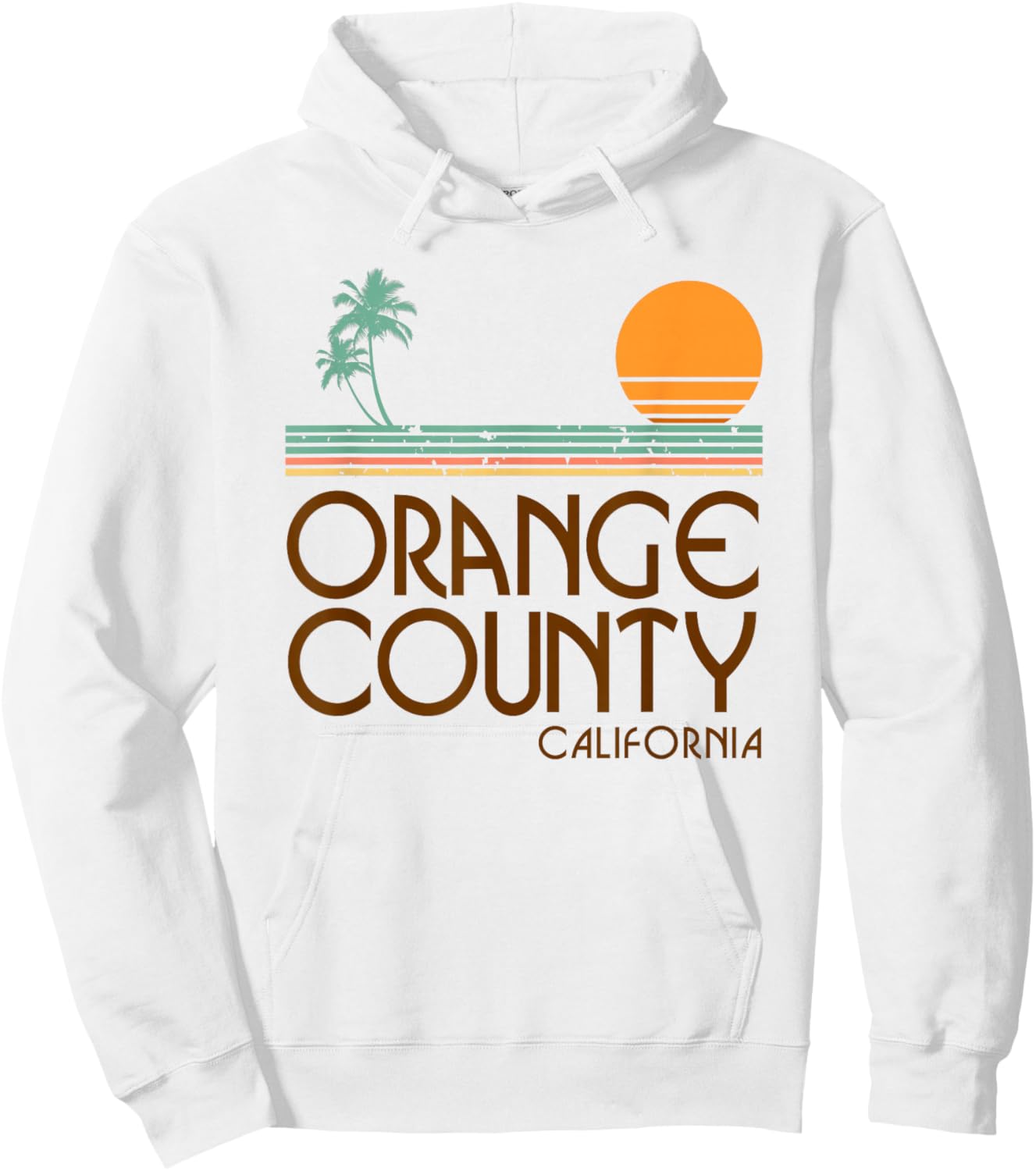 Orange County California T Shirt Hoodie - Hoodie | White