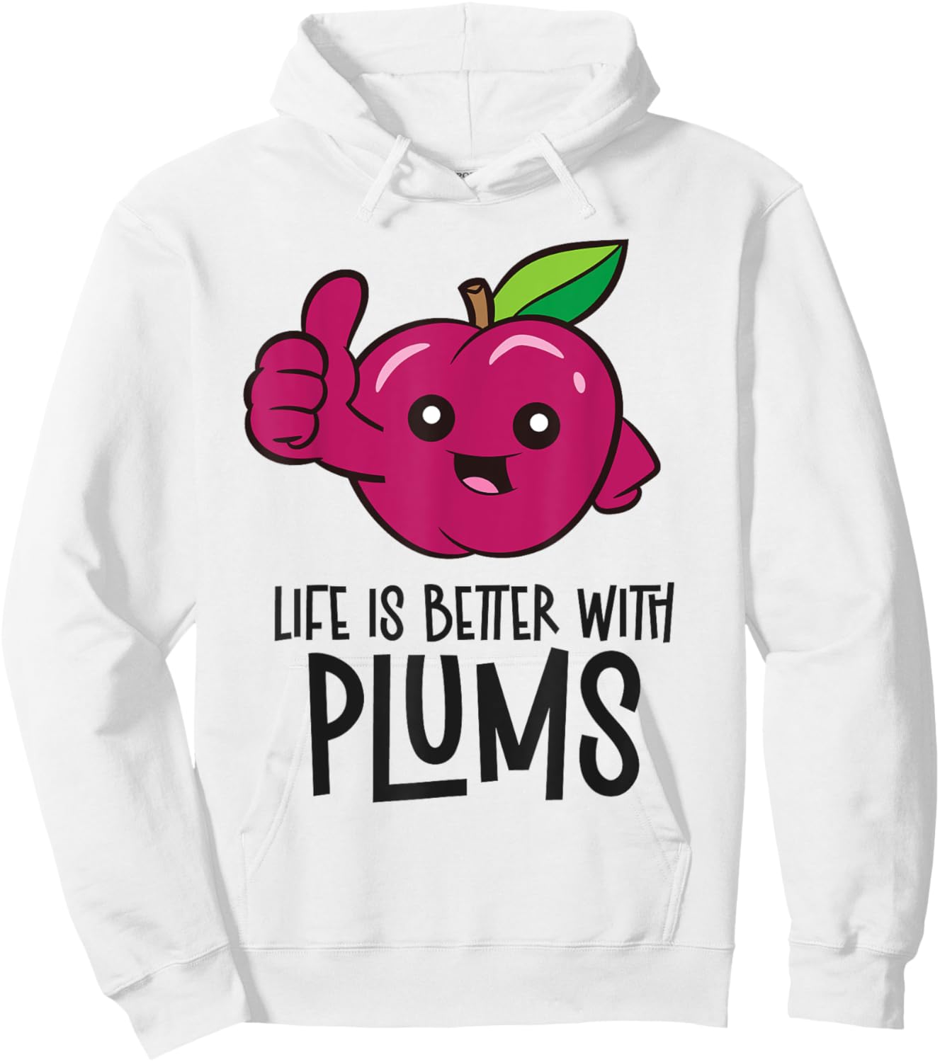 Life Is Better With Plums Hoodie - Hoodie | White