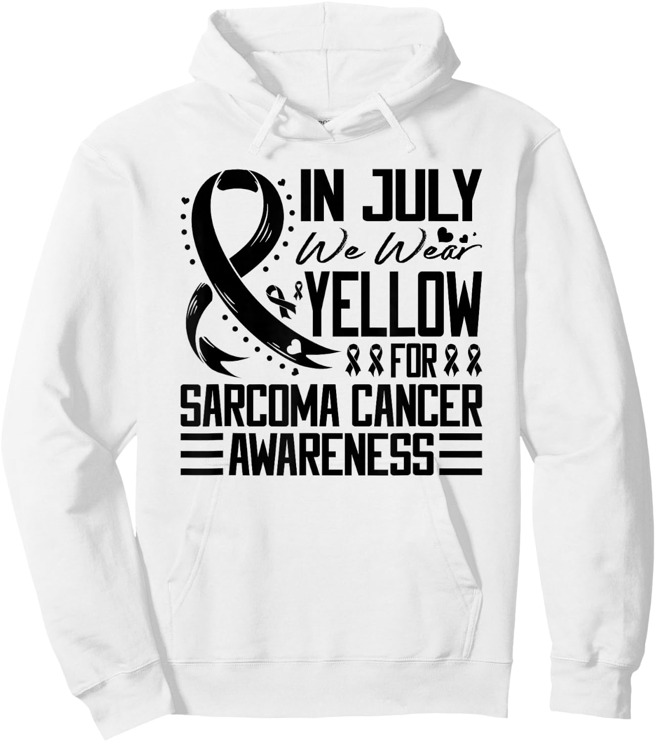 In July We Wear Yellow For Sarcoma Cancer Awareness Hoodie - Hoodie | White