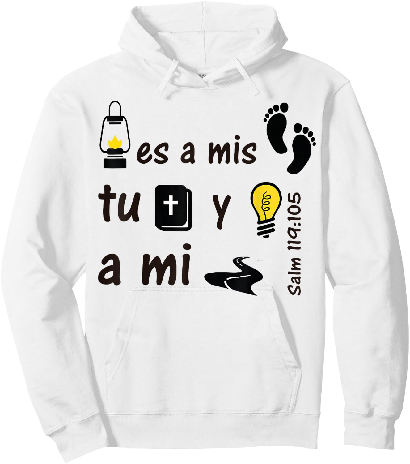 Lámpara es a mis pies tu palabra, y luz para mi camino Hoodie - Hoodie | White