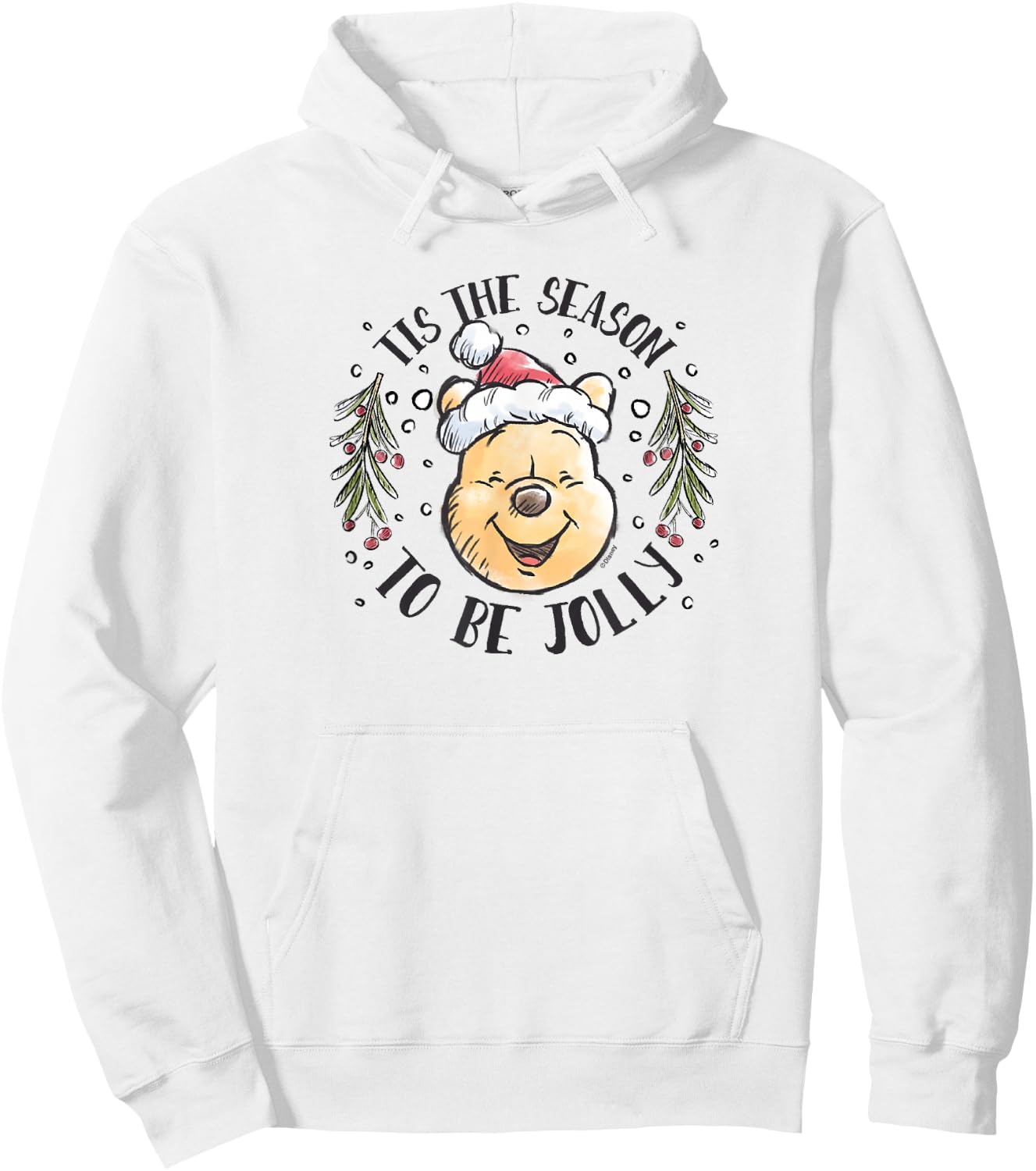 Winnie the Pooh - Tis The Season To Be Jolly Santa Hat Hoodie - Hoodie | White