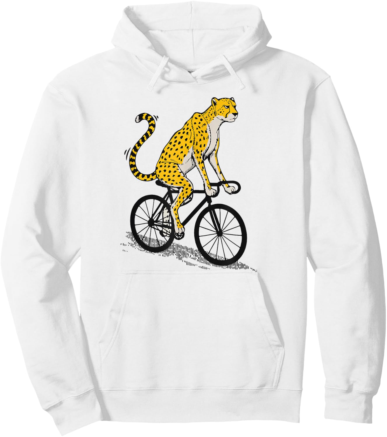 Funny Cheetah Cycling & Biking Humor for Bicyclists Hoodie - Hoodie | White
