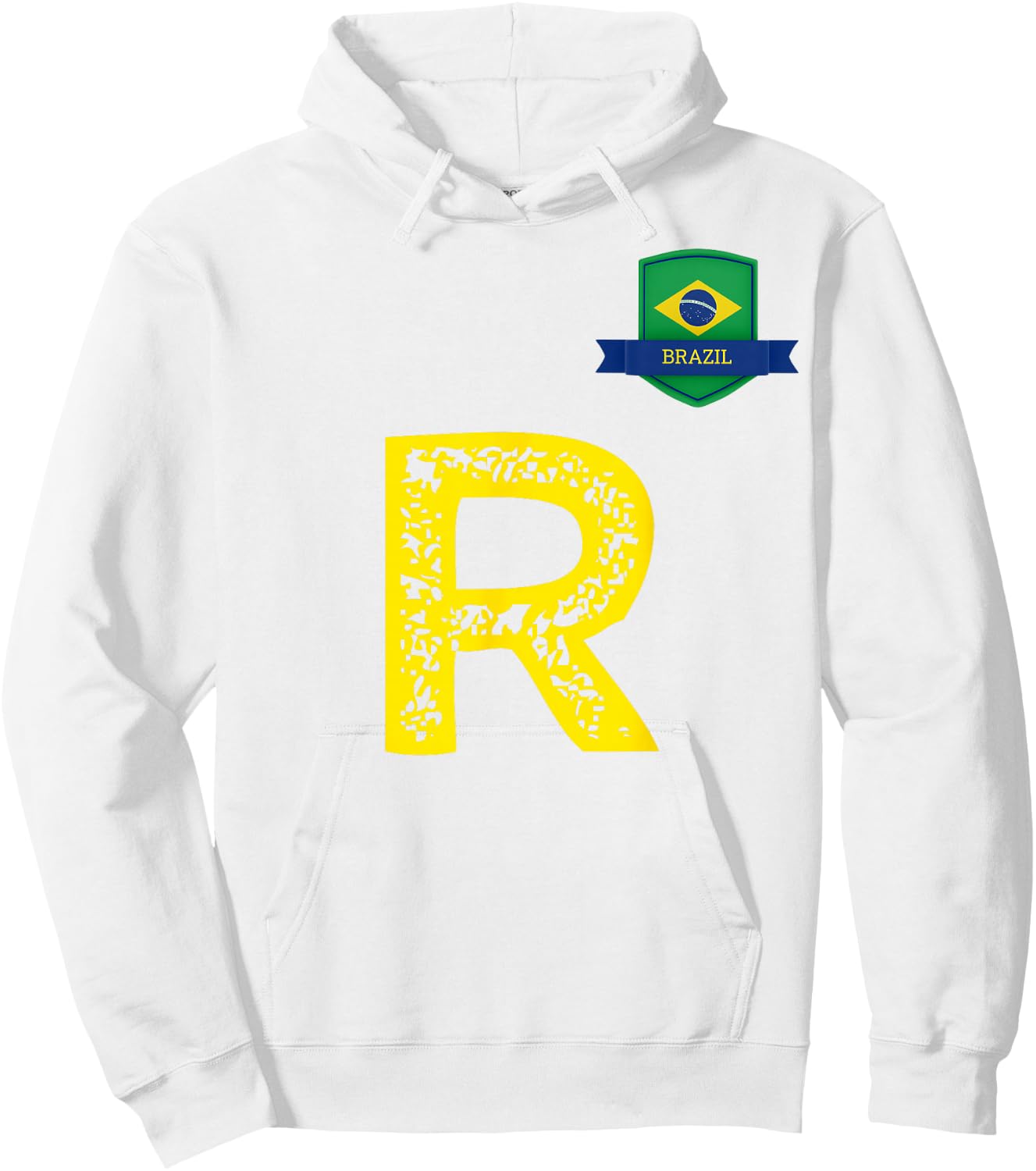 Brazil Human Flag Letter R Brazil Hoodie - Hoodie | White