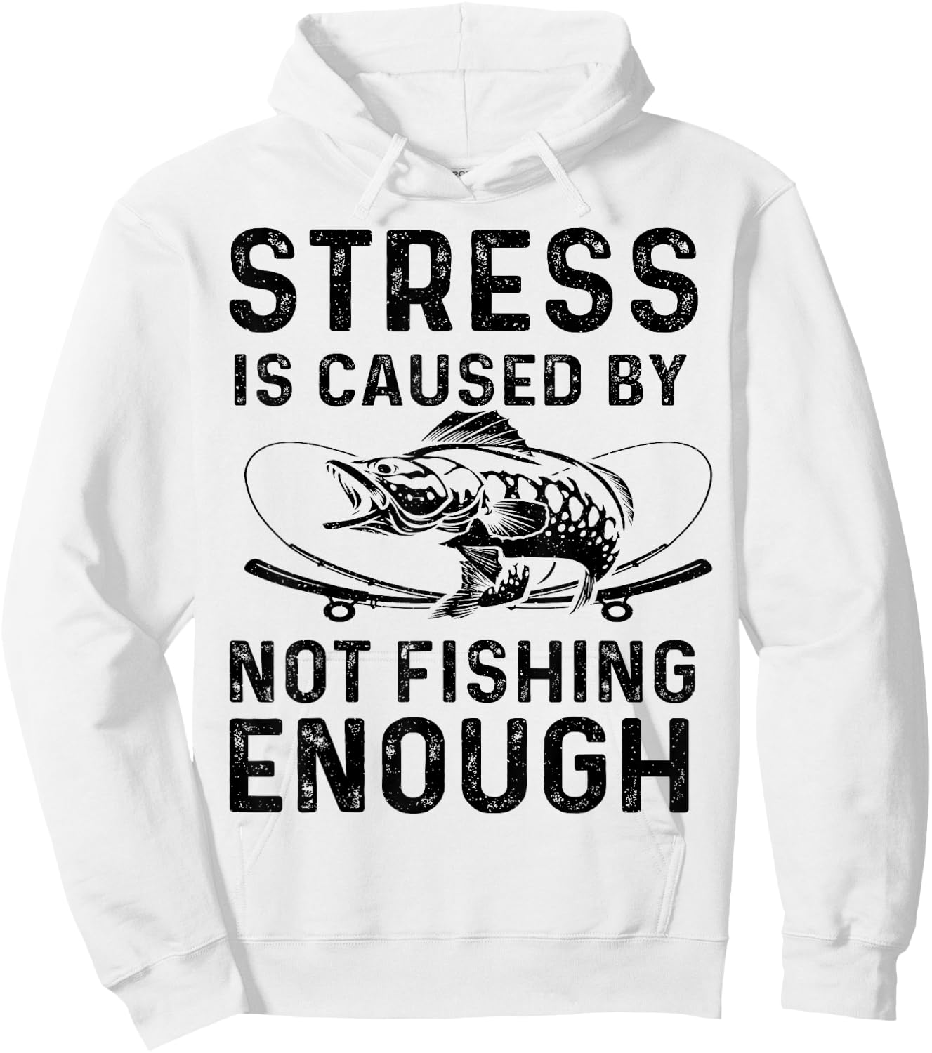 Funny Bass Fishing Lover Fisherman Father's Day Humor Quote Hoodie - Hoodie | White
