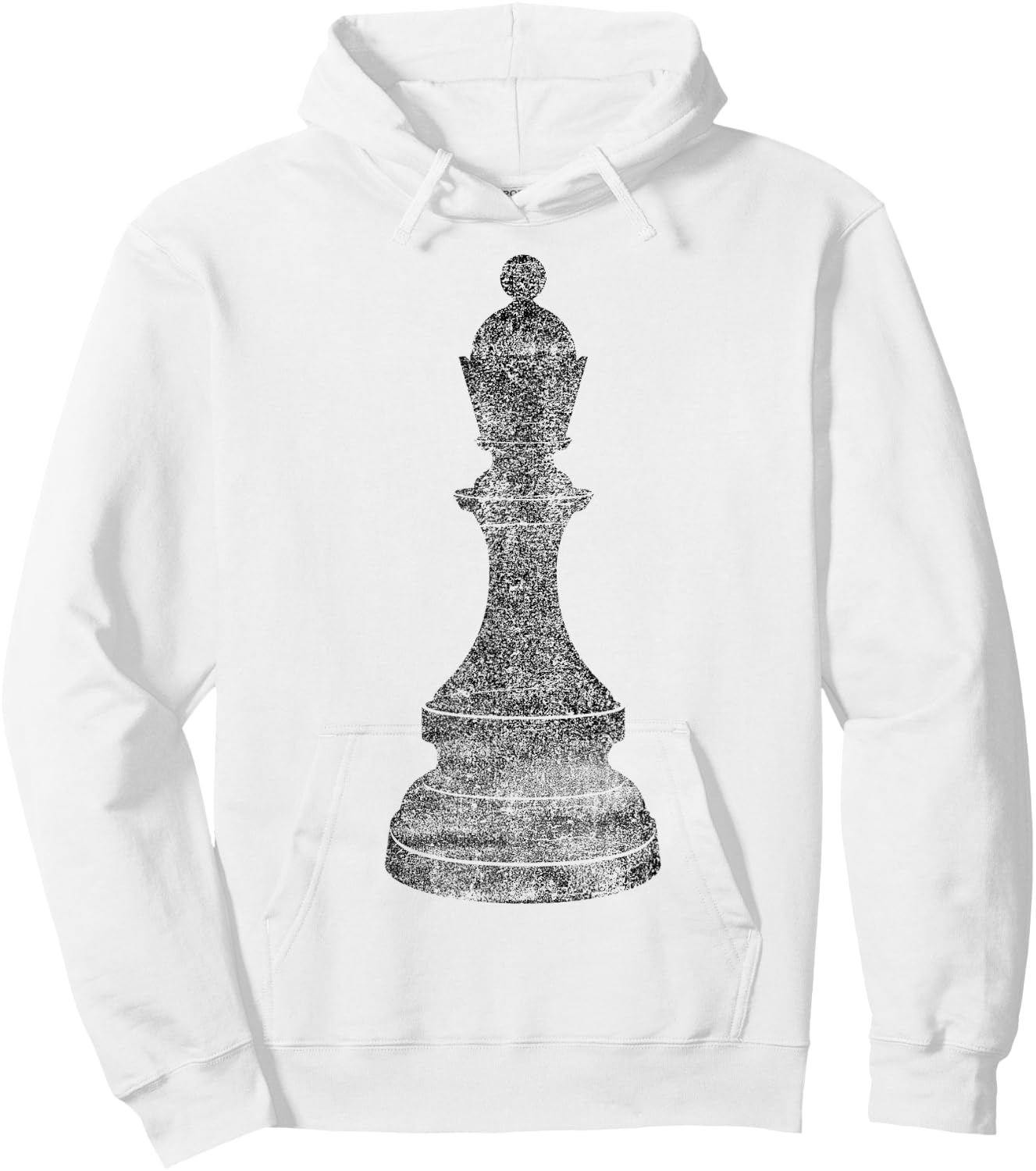 Distressed vintage Chess piece black Queen chess player game Hoodie - Hoodie | White