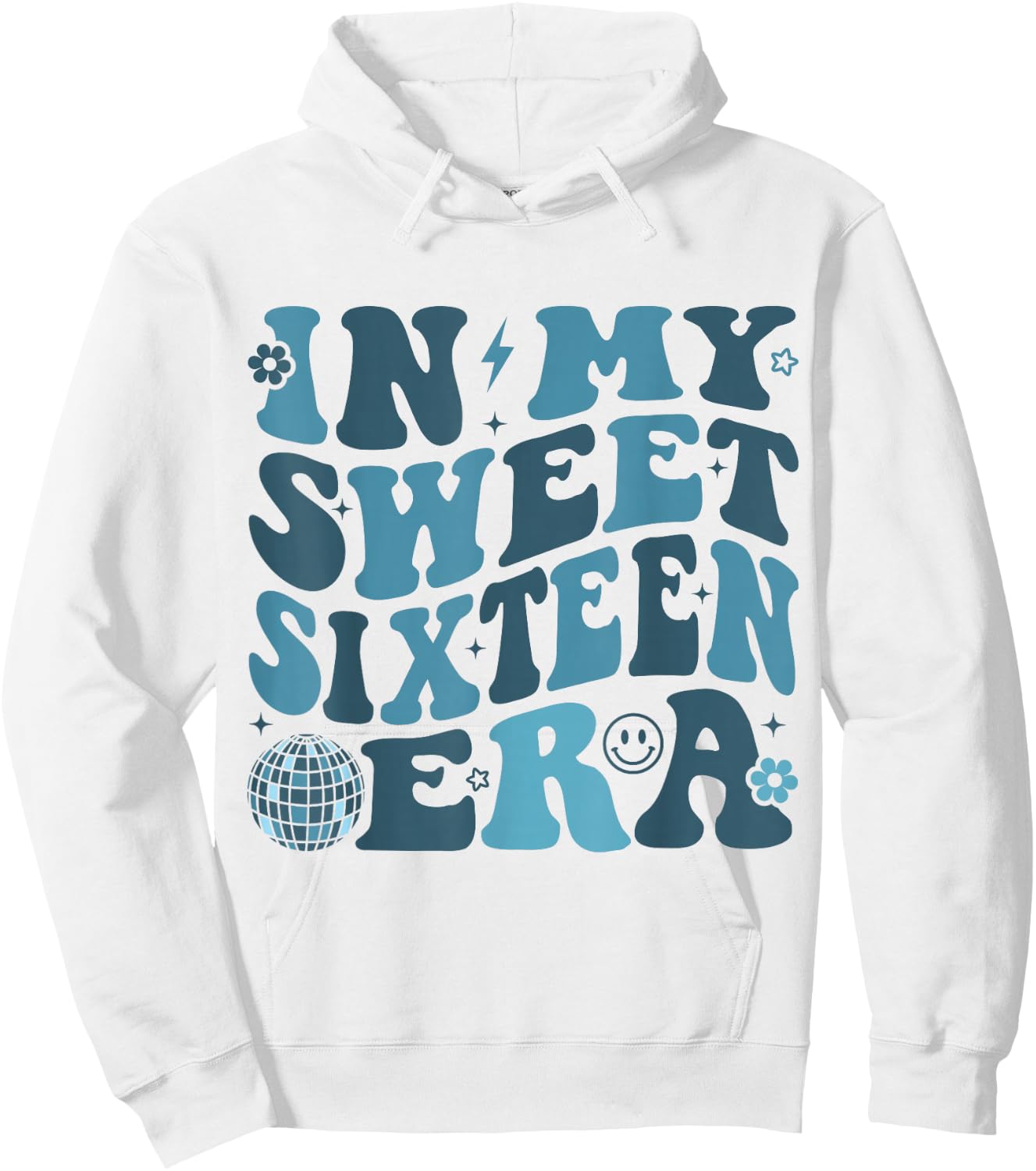 In My Sweet Sixteen Era Groovy Retro Boys Girl 16th Birthday Hoodie - Hoodie | White