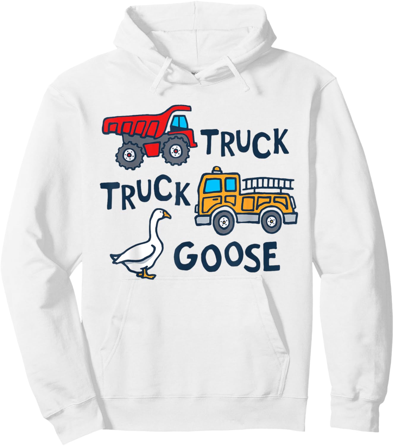 Cute Truck Goose Funny Truck Driver Trucker Silly Goose Farm Hoodie - Hoodie | White