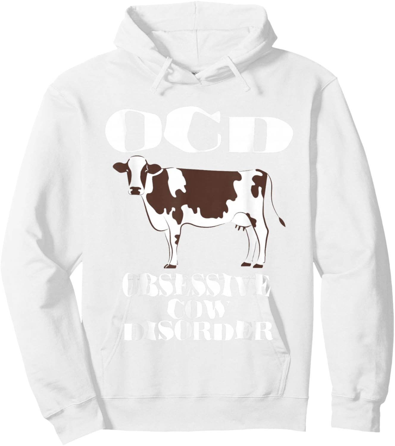 OCD Obsessive Cow Disorder Hoodie - Hoodie | White