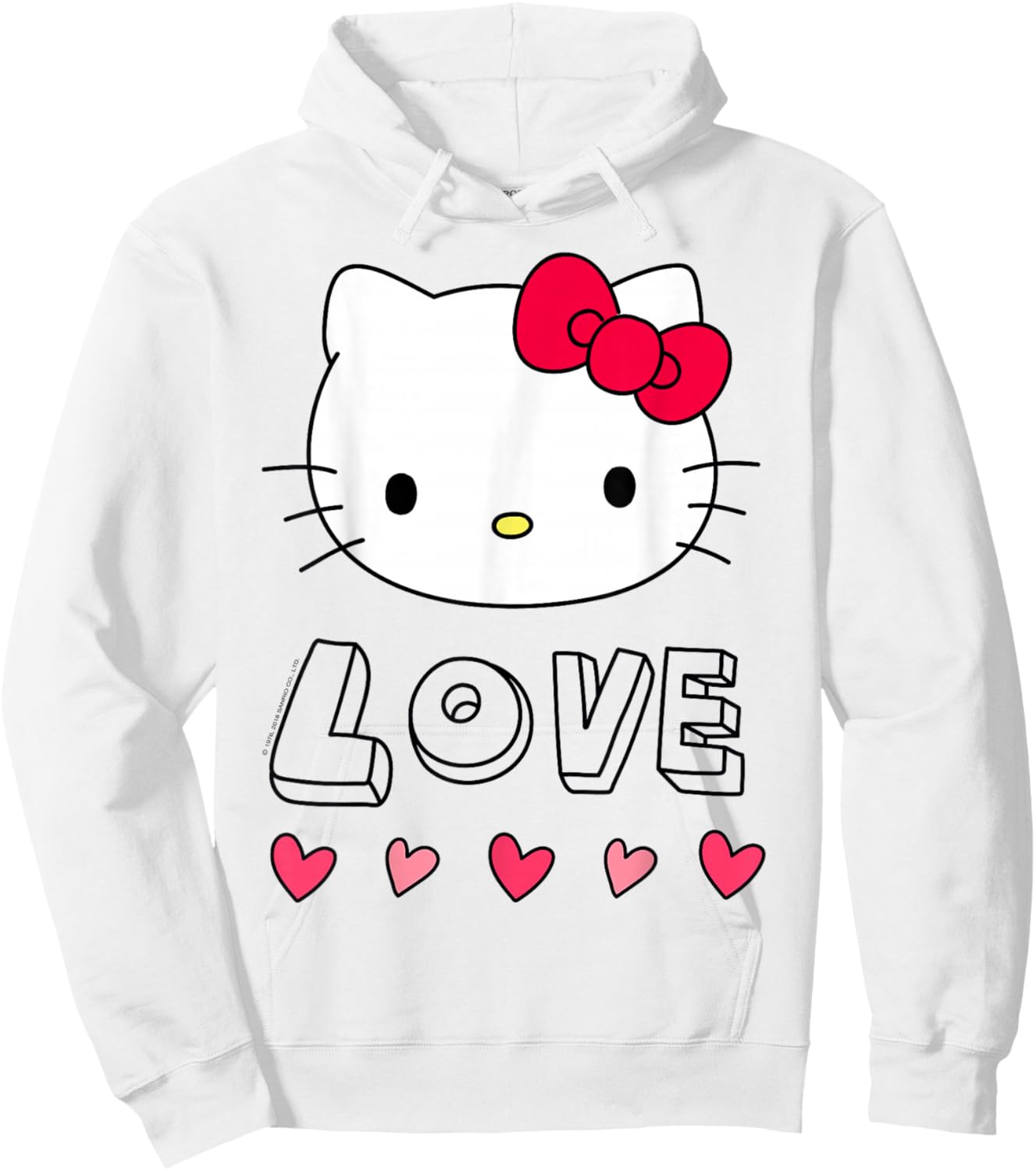 Hello Kitty Love and Hearts Valentine Shirt Hoodie - Hoodie | White