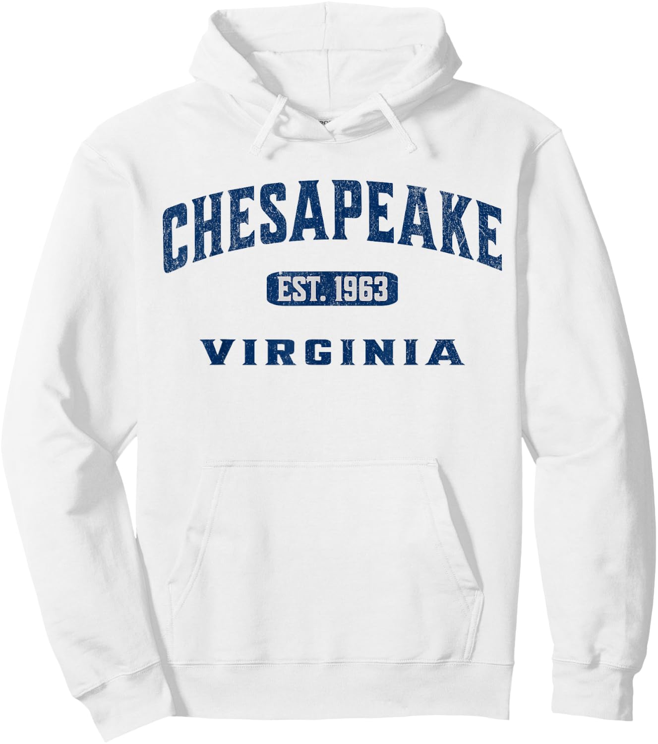 Vintage Athletic VA Souvenir Visit Chesapeake Virginia Hoodie - Hoodie | White